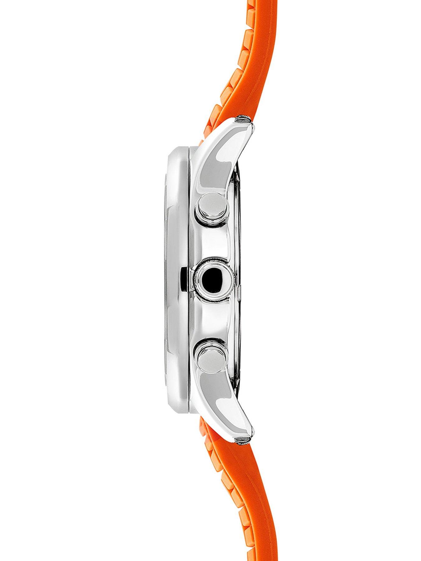 Image 4 of 6 of Sekonda Mens Octaire Orange Silicone Strap with Black Dial Chronograph Watch