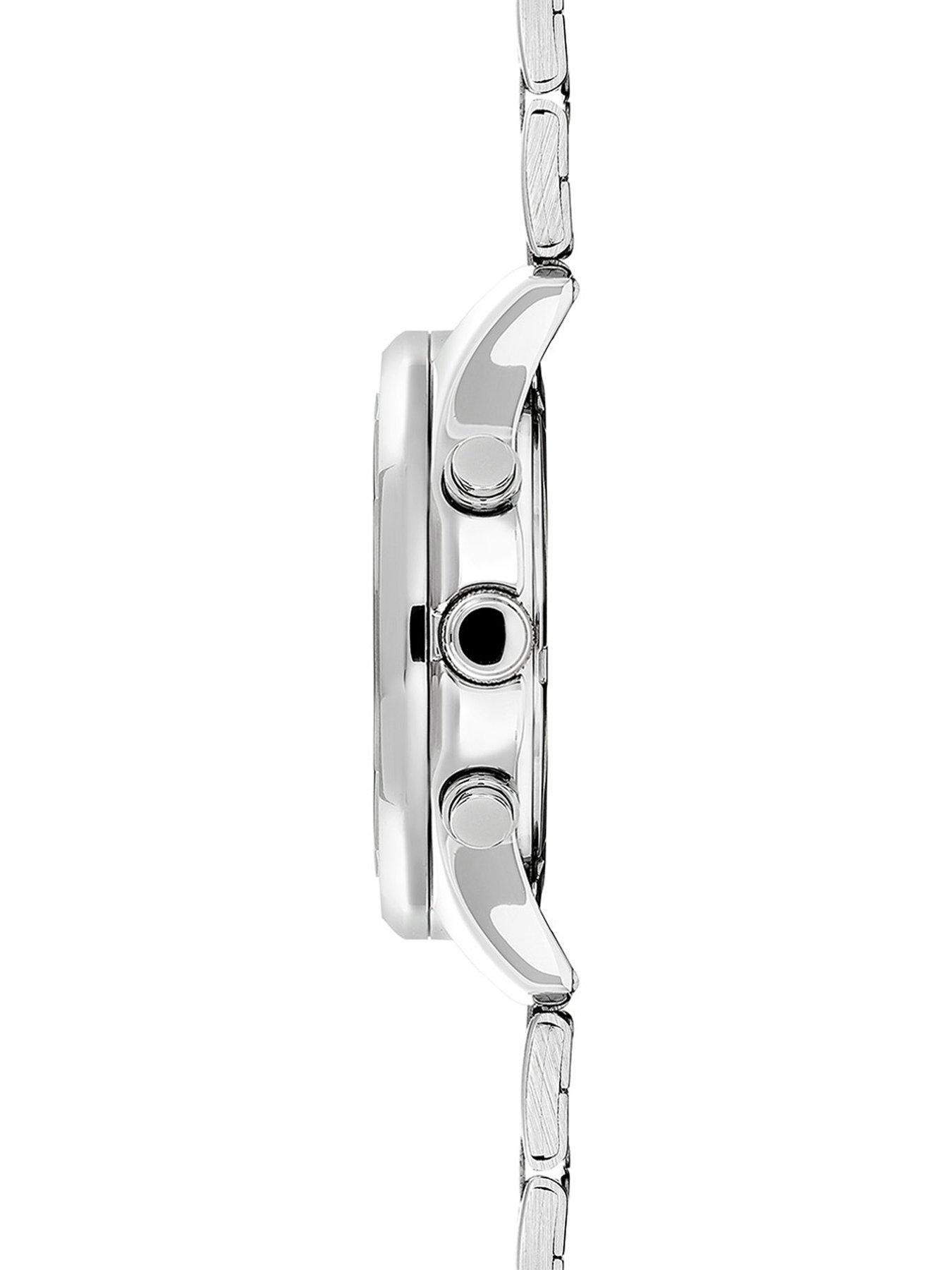 Image 4 of 6 of Sekonda Mens Octaire Silver Stainless Steel Bracelet with Black Dial Chronograph Watch