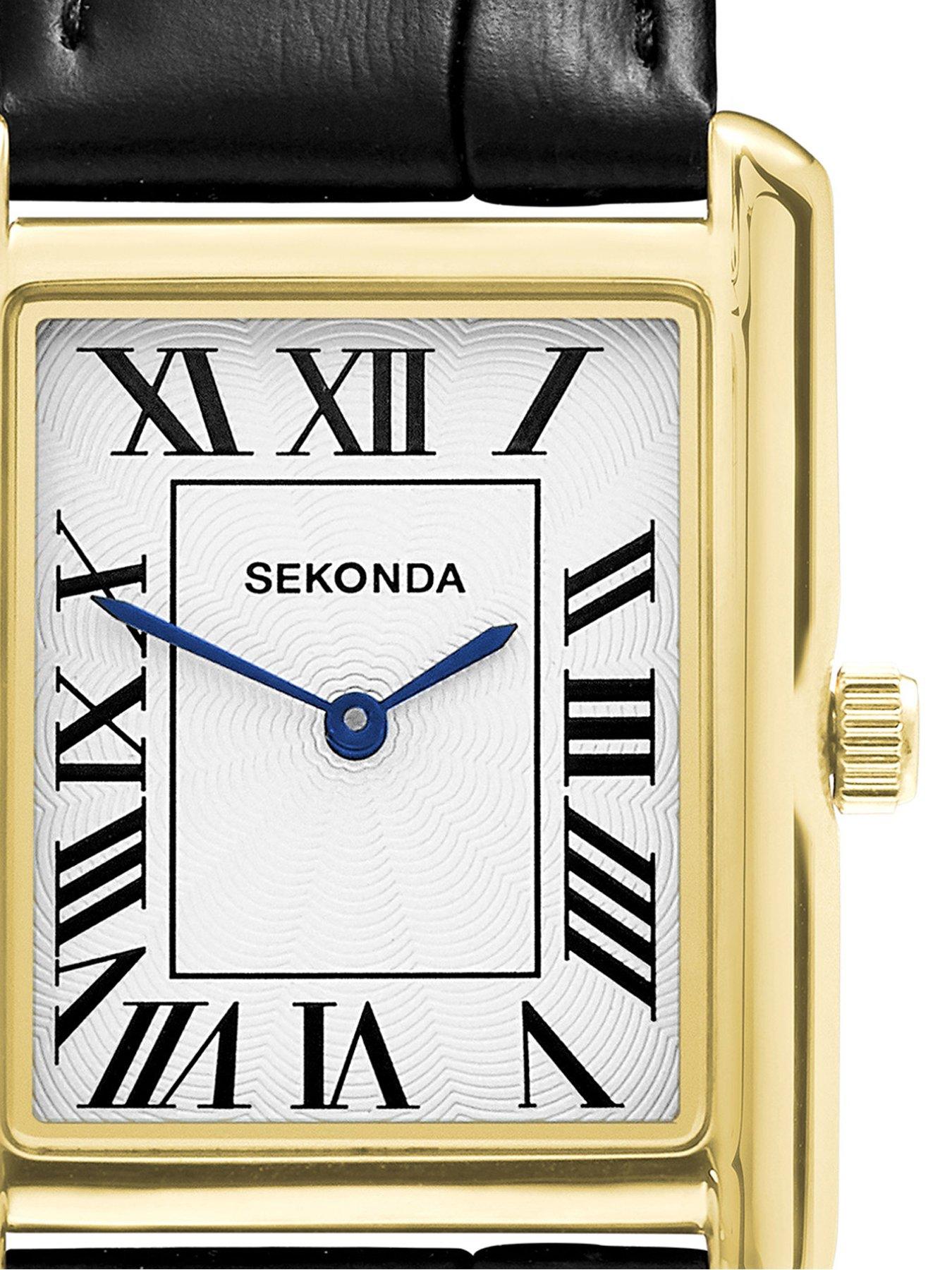 Image 2 of 6 of Sekonda Mens Clement Black Leather Strap with White Dial Analogue Watch