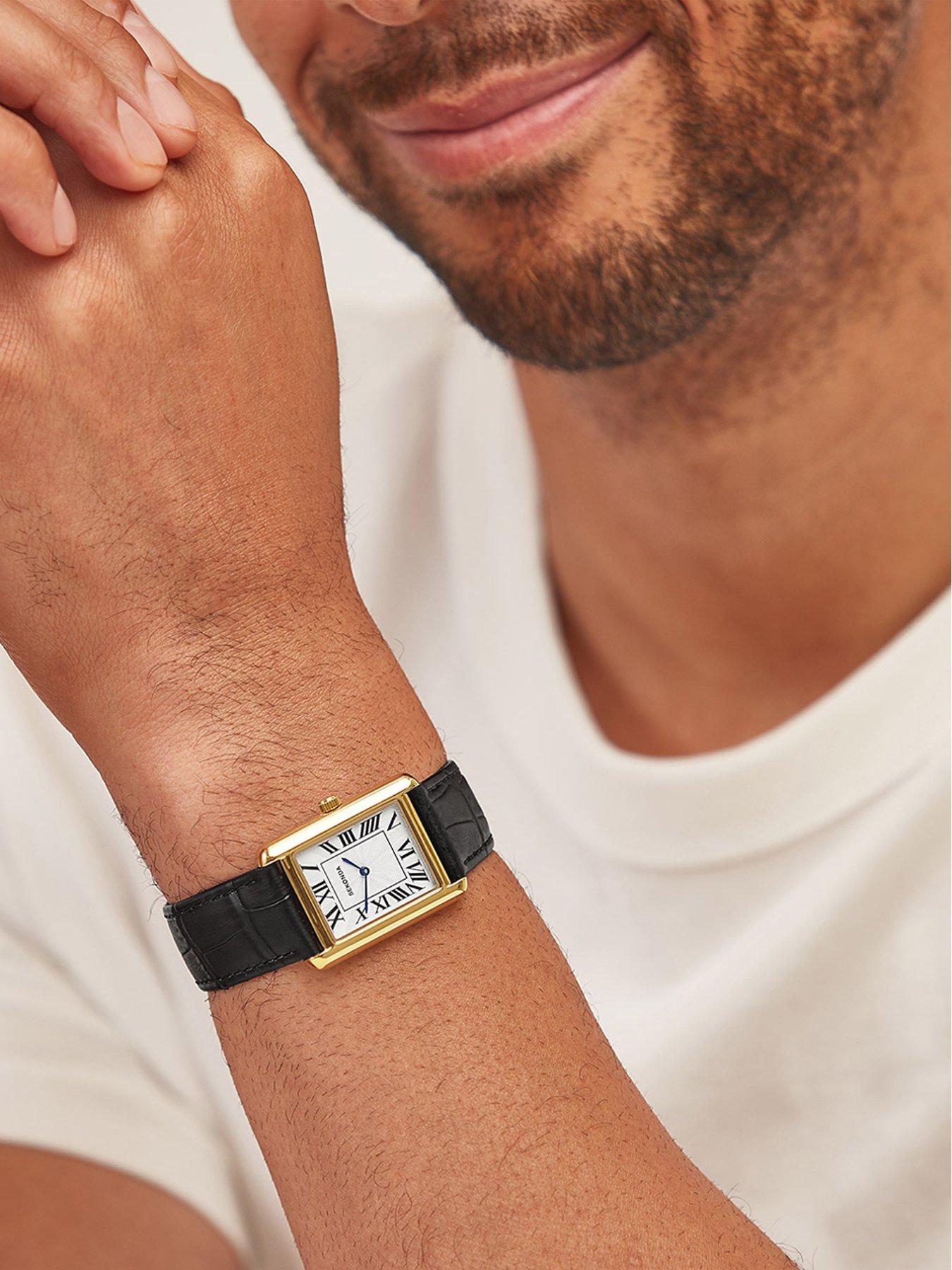 Image 3 of 6 of Sekonda Mens Clement Black Leather Strap with White Dial Analogue Watch