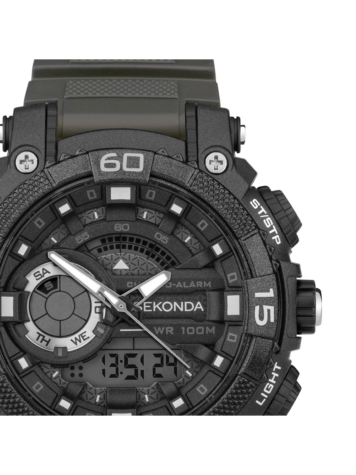  image of sekonda-mens-malvern-dark-grey-plastic-bracelet-with-lcd-dial-ana-digi-watch