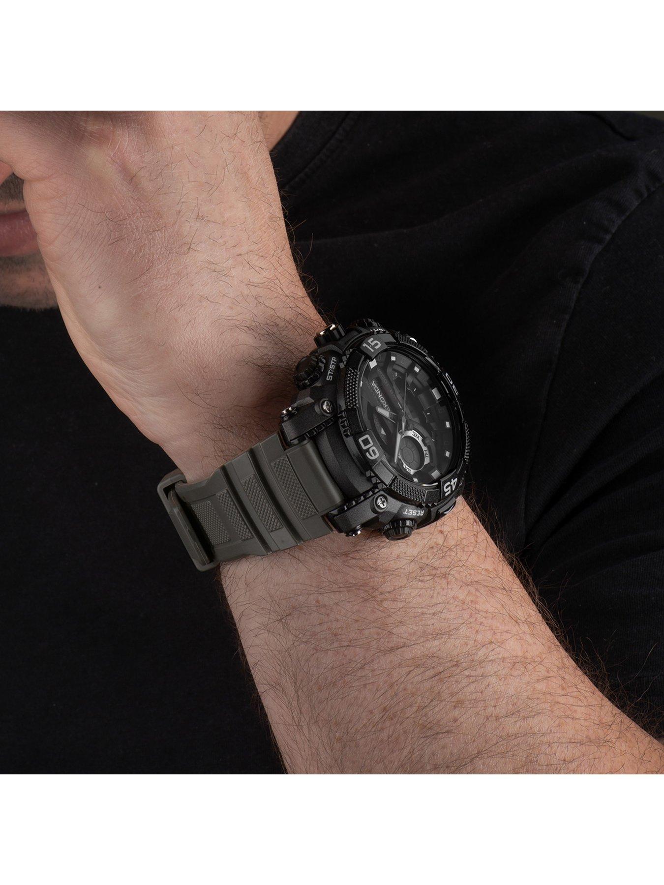  image of sekonda-mens-malvern-dark-grey-plastic-bracelet-with-lcd-dial-ana-digi-watch