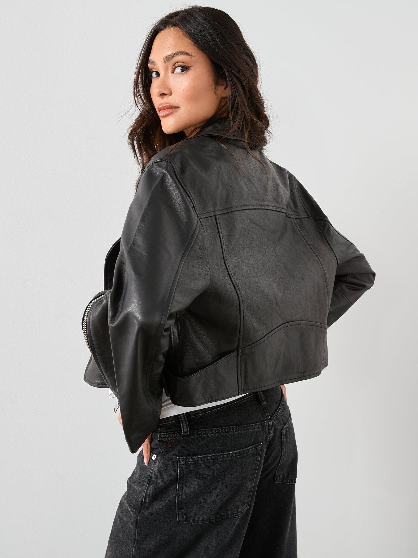 Image 2 of 6 of AllSaints Masone Biker Jacket - Black