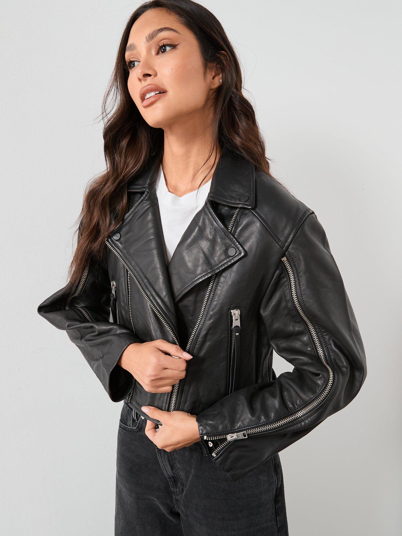 Image 5 of 6 of AllSaints Masone Biker Jacket - Black