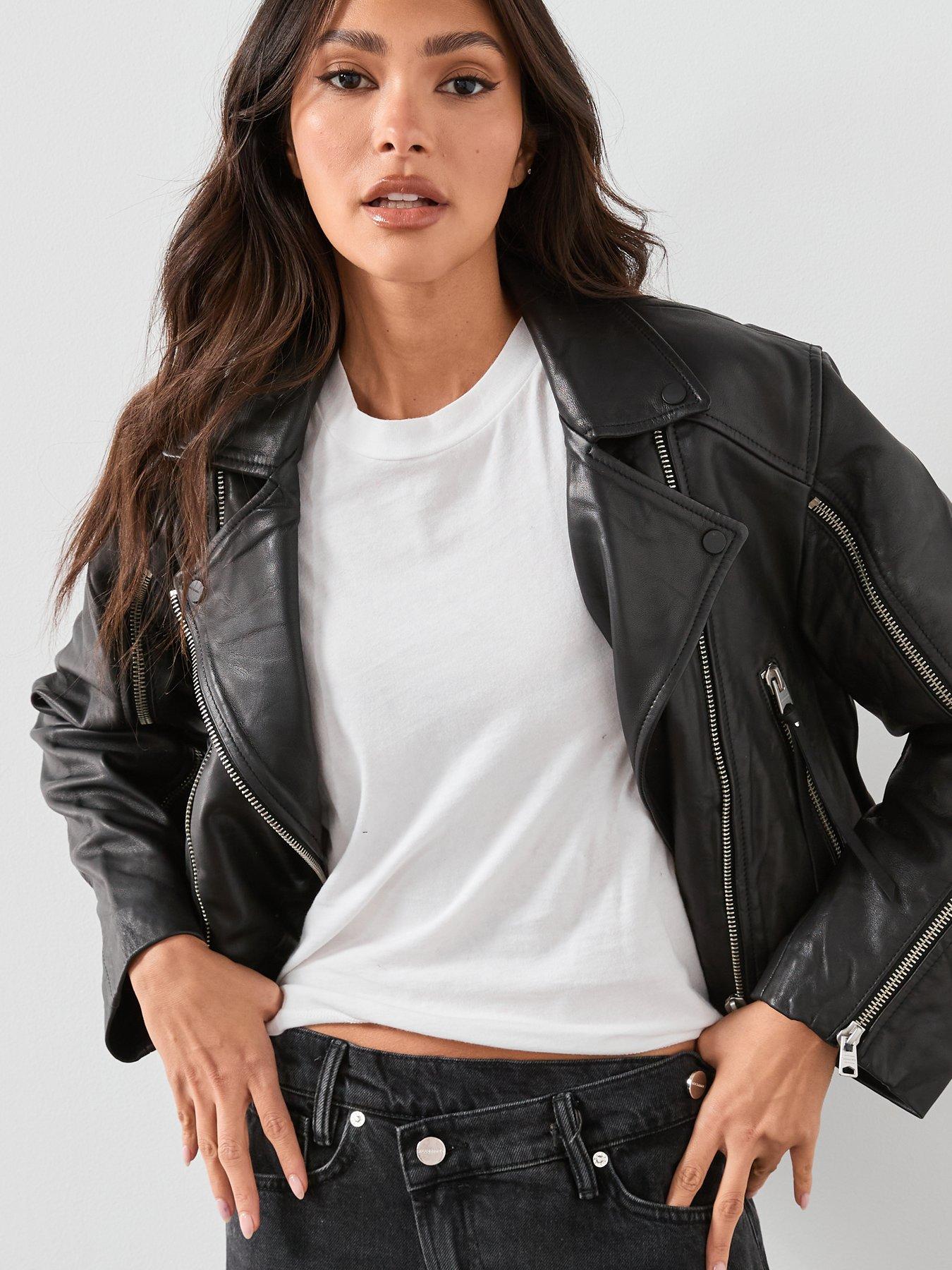 Image 6 of 6 of AllSaints Masone Biker Jacket - Black