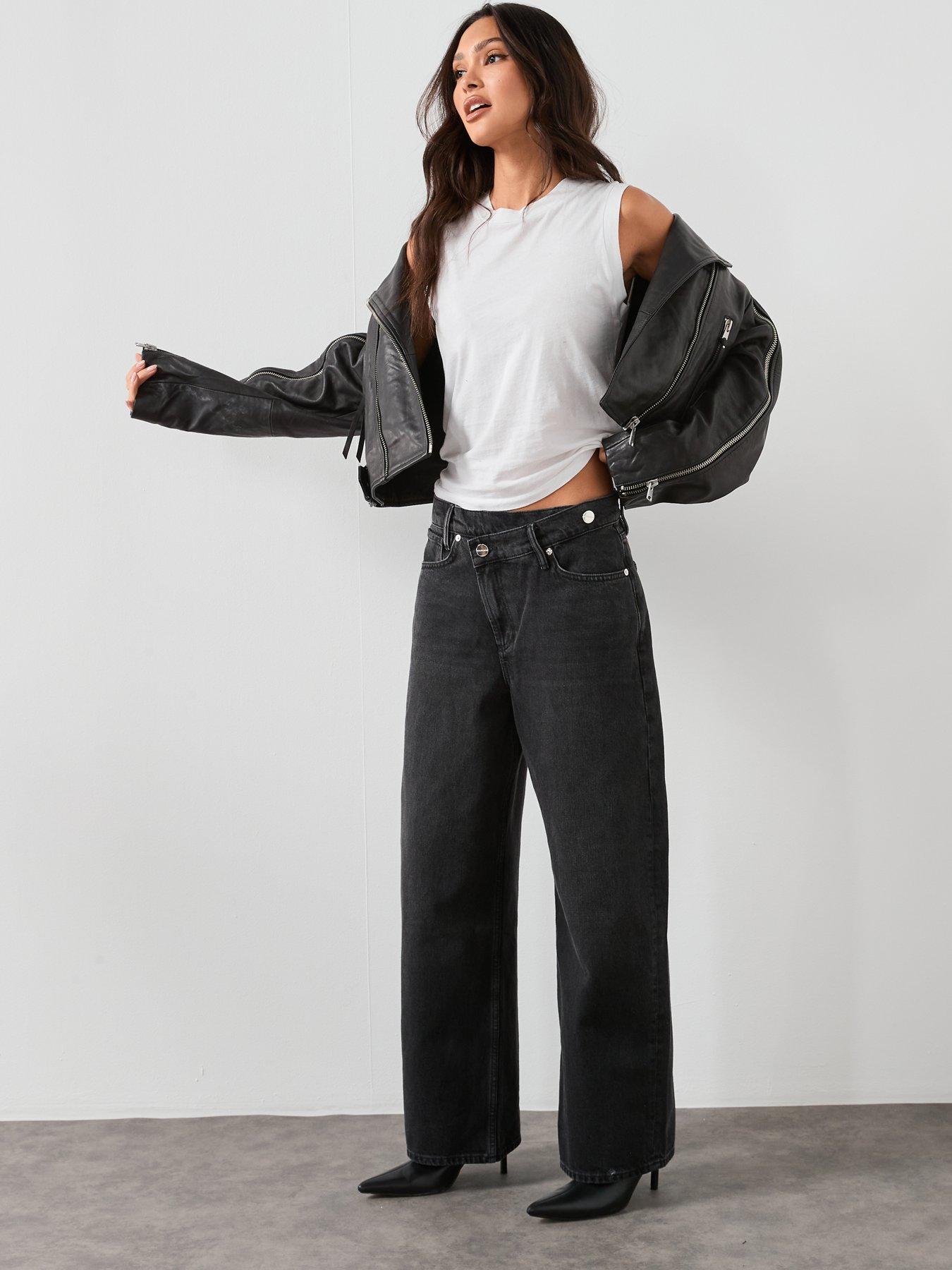Image 3 of 4 of AllSaints Aki Crossover Jeans Washed - Black