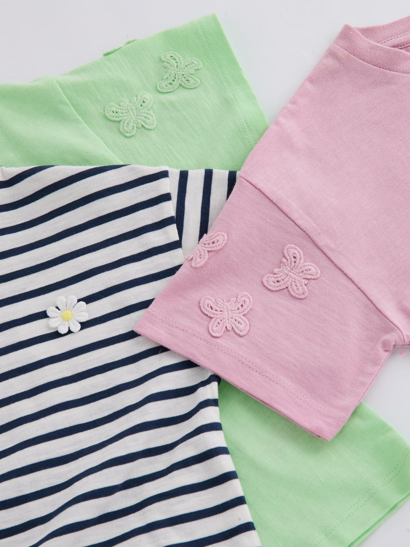 Image 4 of 4 of The Very Collection Girl 3 Pack Applique Detail T-shirt - Multi