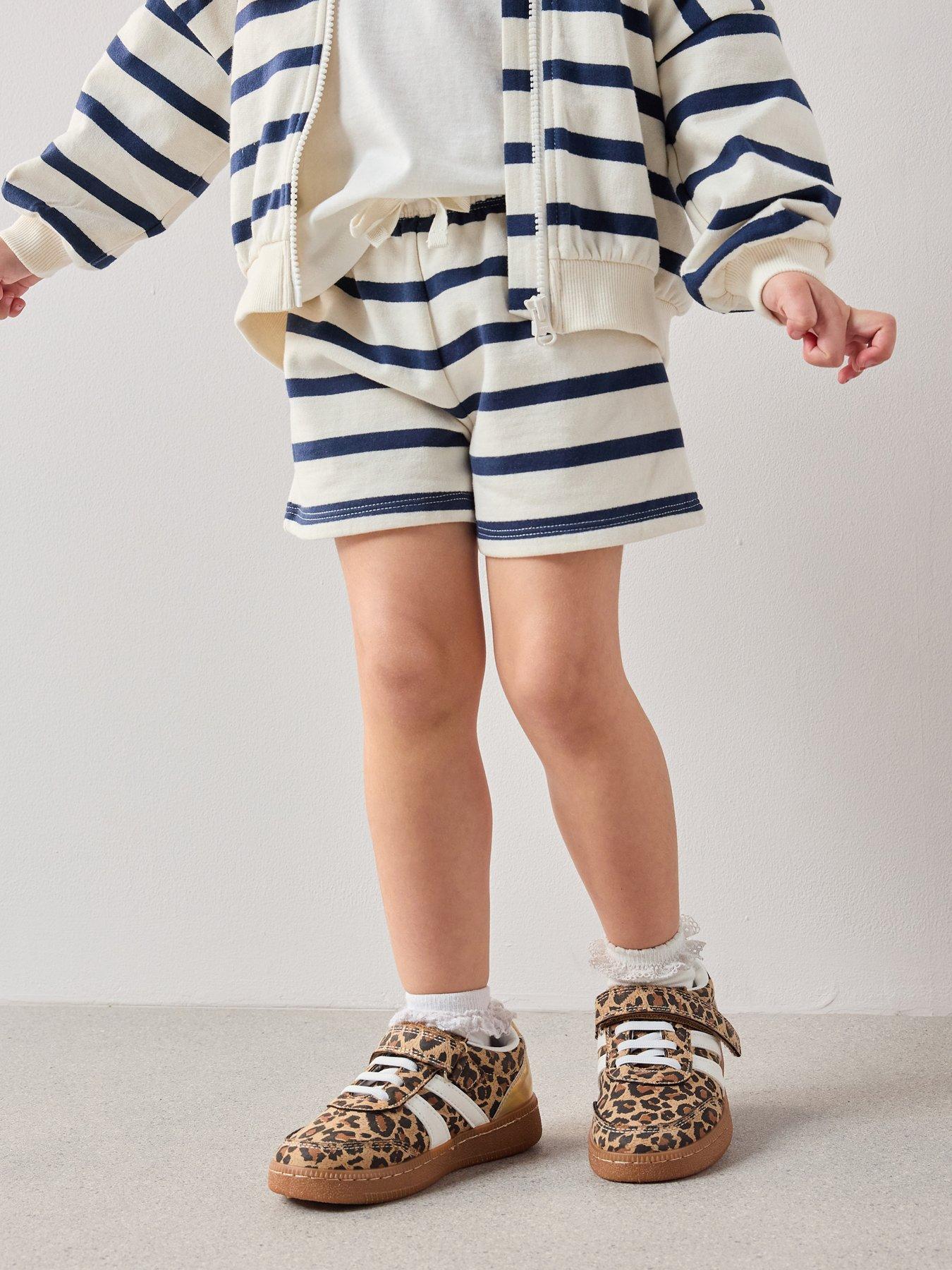 The Very Collection Girls Cotton Rich Stripe Sweat Short Co-ord - Print
