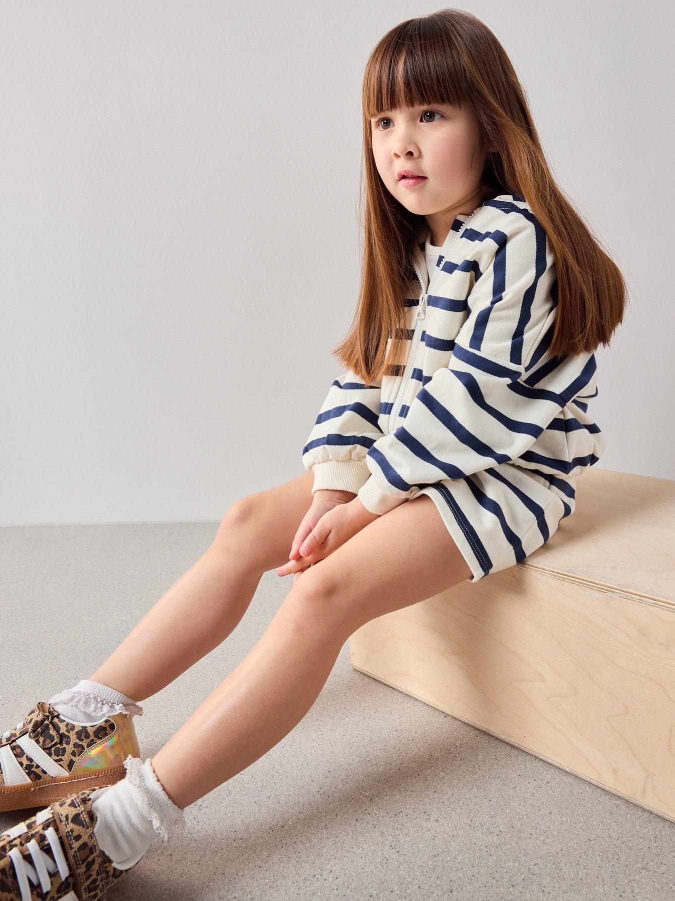 Image 3 of 7 of The Very Collection Girls Cotton Rich Stripe Sweat Short Co-ord - Print