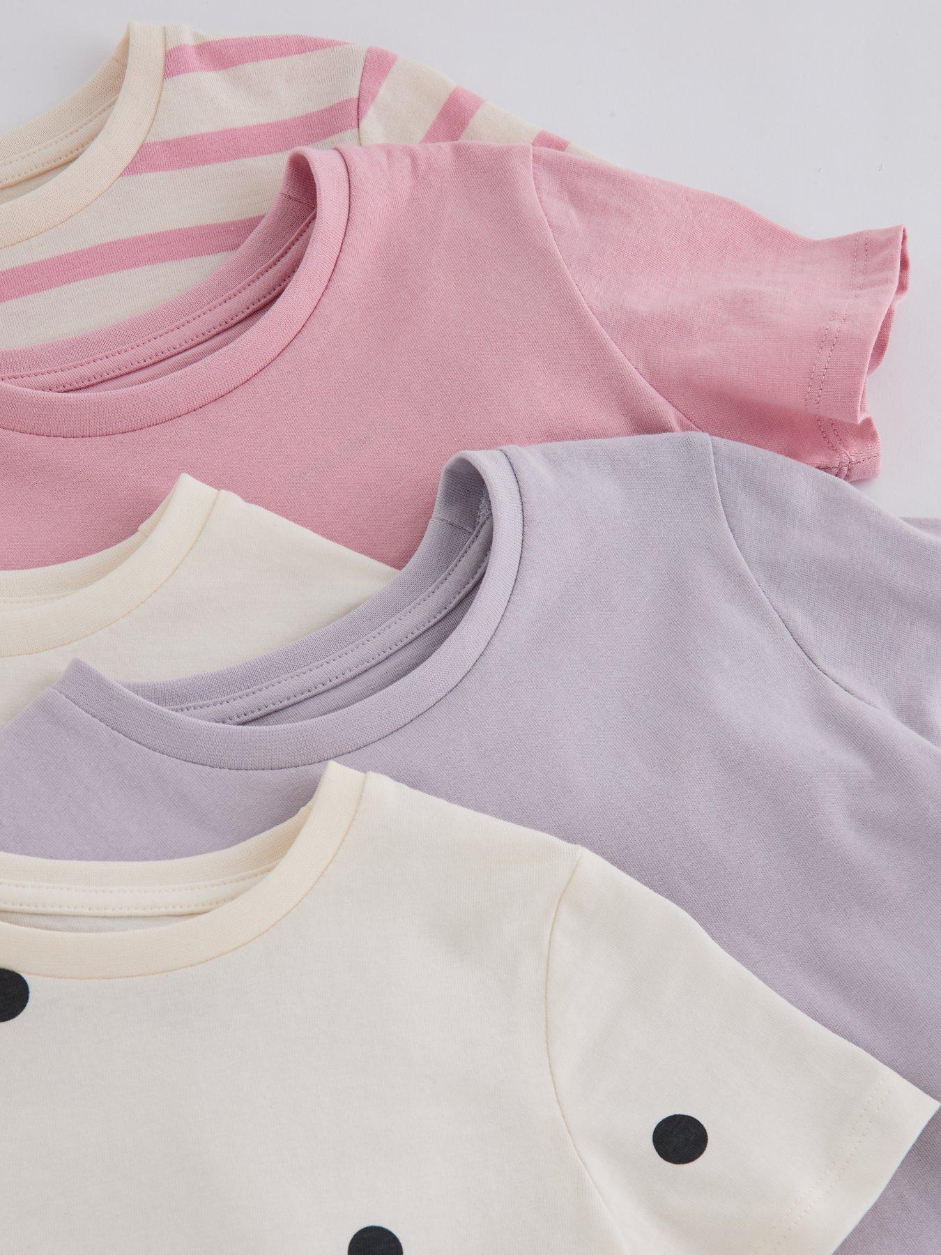 Image 4 of 4 of The Very Collection Girls 5 Pack Short Sleeve T-shirts - Multi