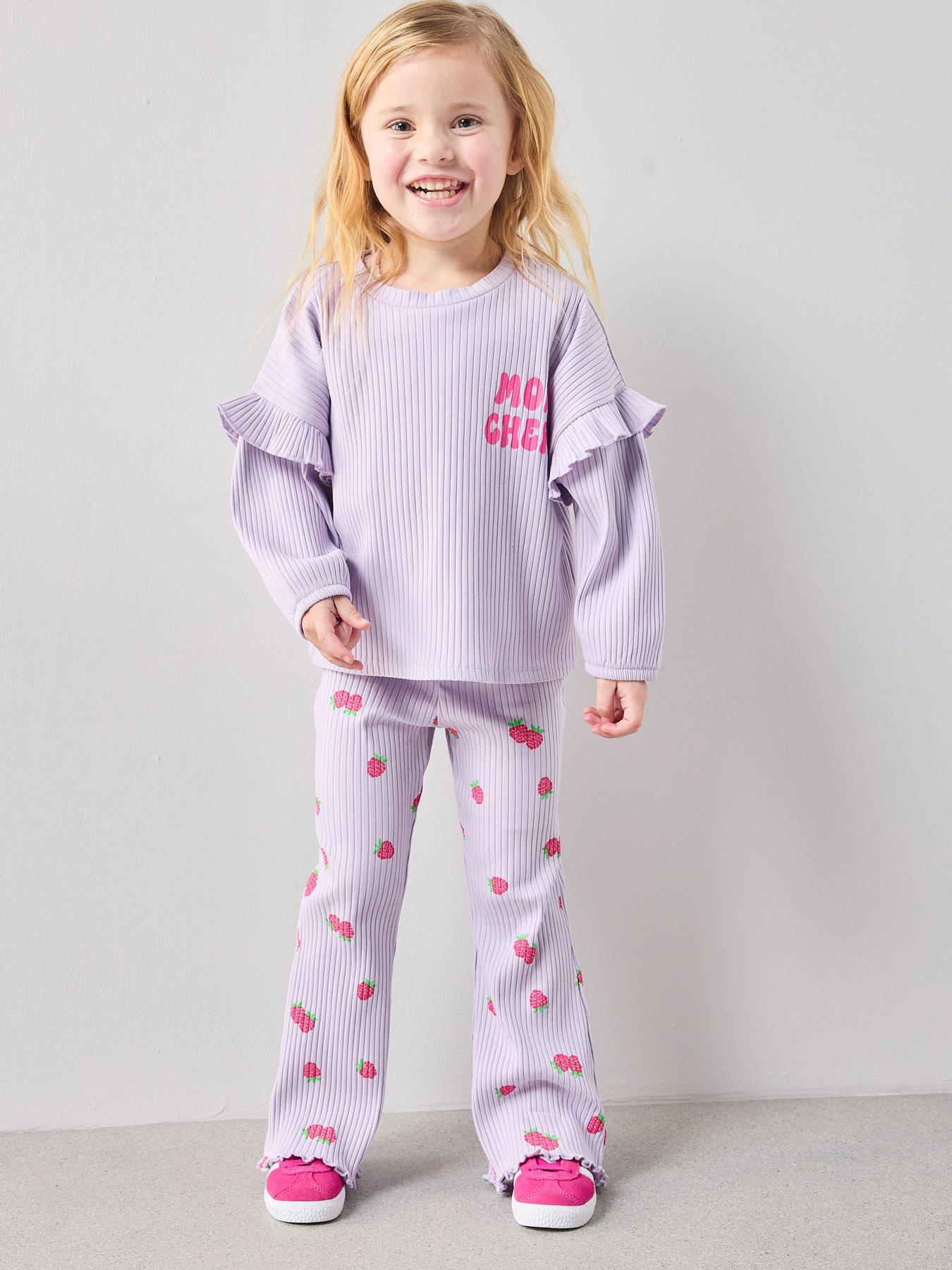 the-very-collection-girls-ribbed-long-sleeve-top-and-legging-set-nbsp--purple