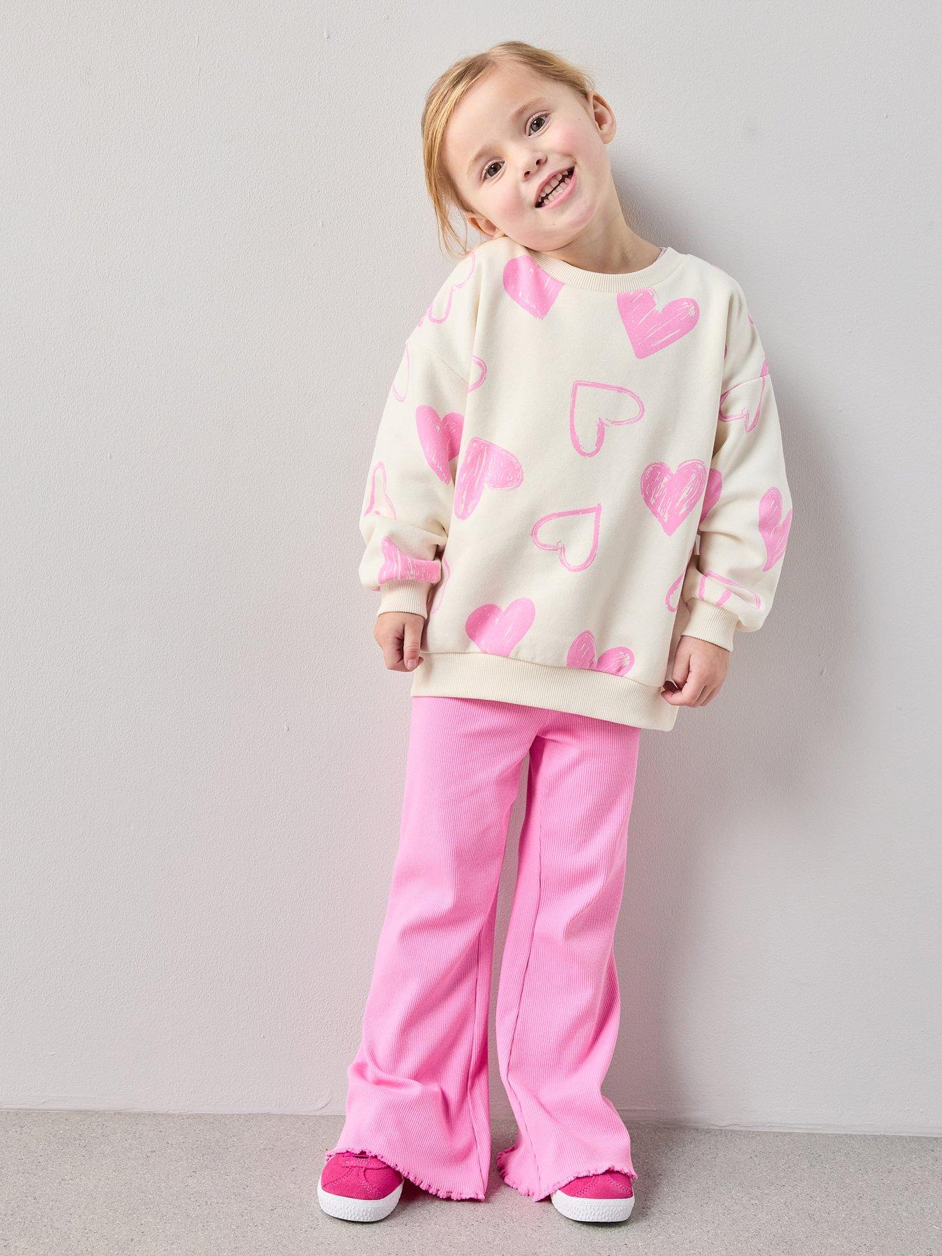 the-very-collection-girls-sweatshirt-and-flare-legging-set-pink
