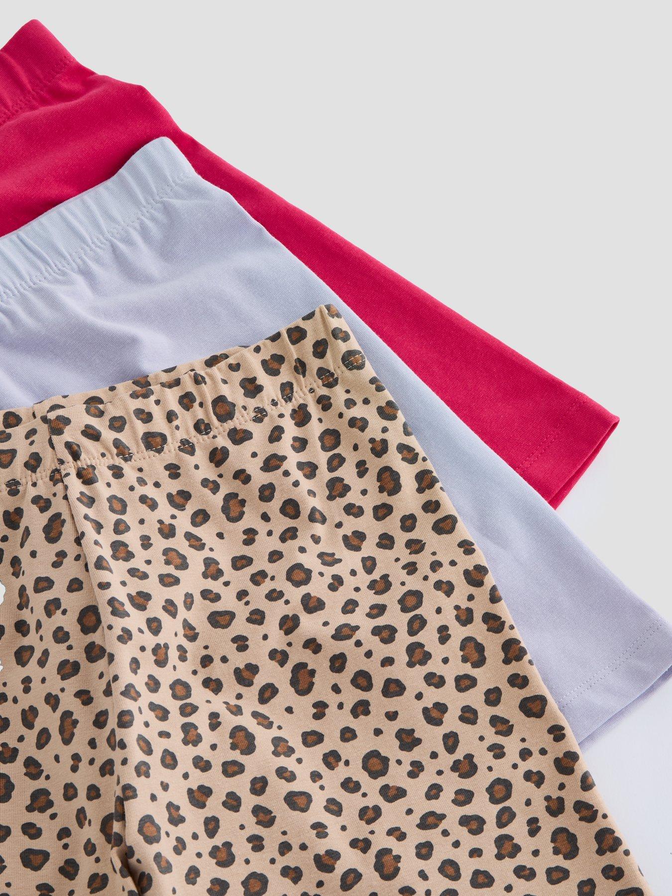 Image 4 of 5 of The Very Collection Girls 3 Pack Plain And Print Cycling Shorts - Multi