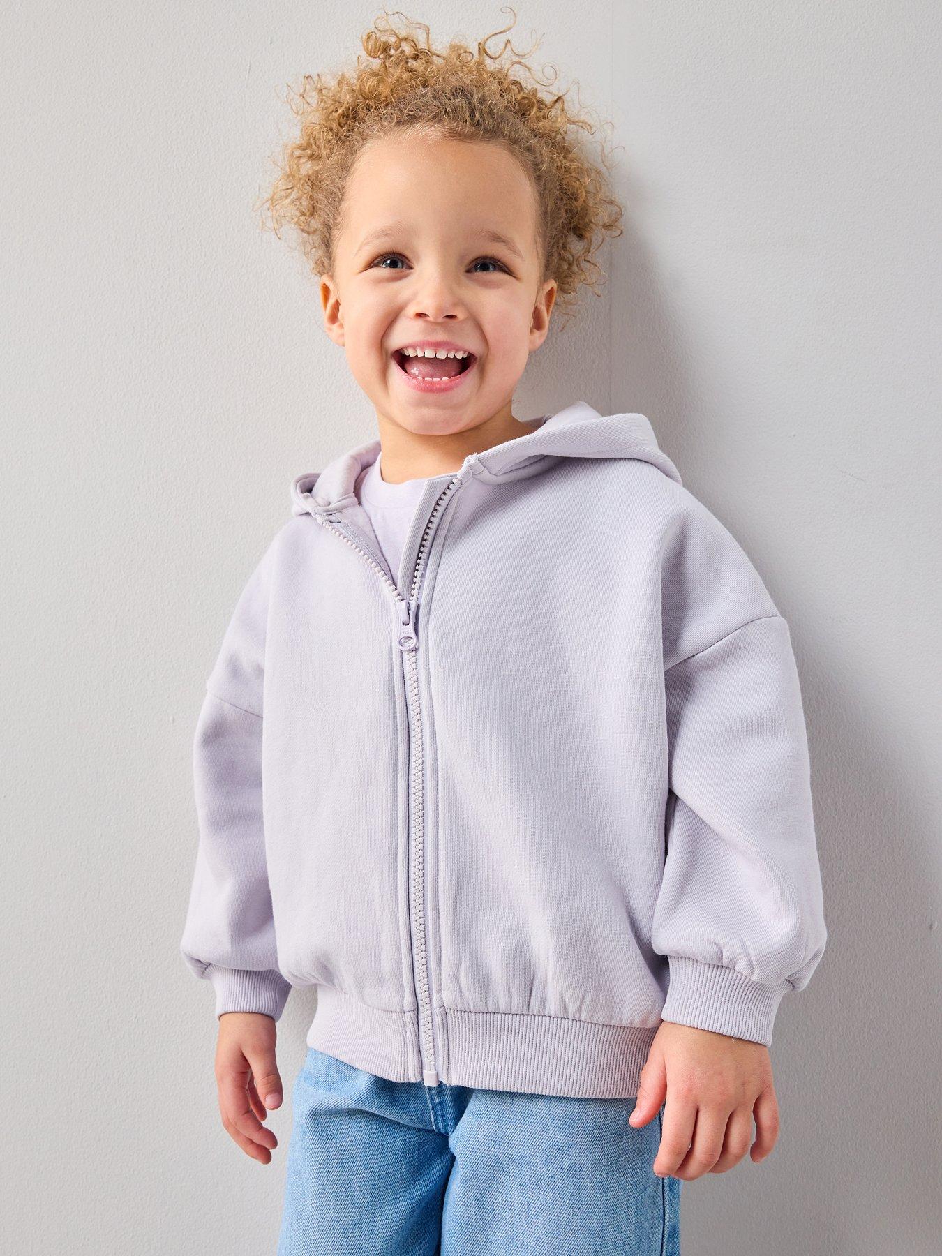 The Very Collection Girls Cotton Rich Zip Up Sweat Hoody - Lilac