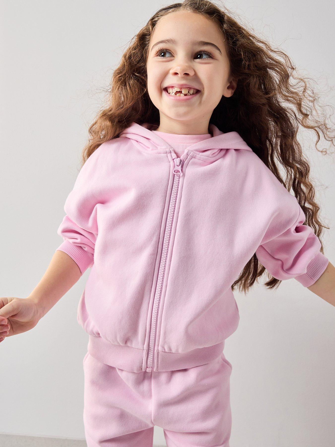 The Very Collection Girls Cotton Rich Zip Up Hoody Pink - (9-12months/6-7 Years)