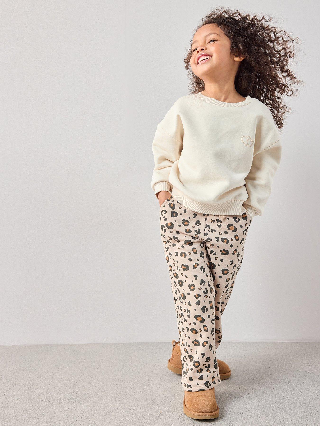 The Very Collection Girls Wide Leg Trousers With Oversized Sweatshirt Set - Print