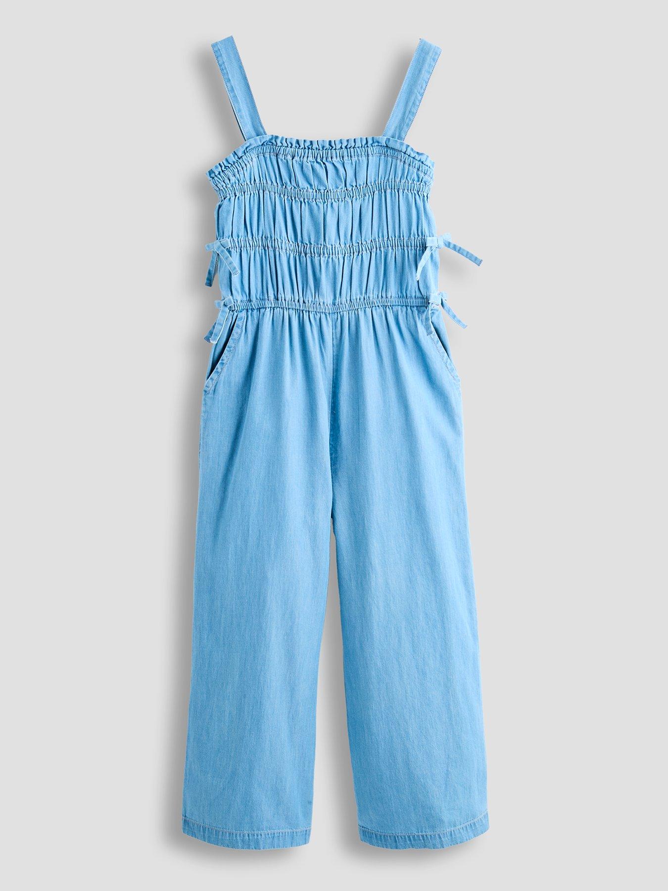 The Very Collection Girls Wide Leg Strappy Jumpsuit - Blue