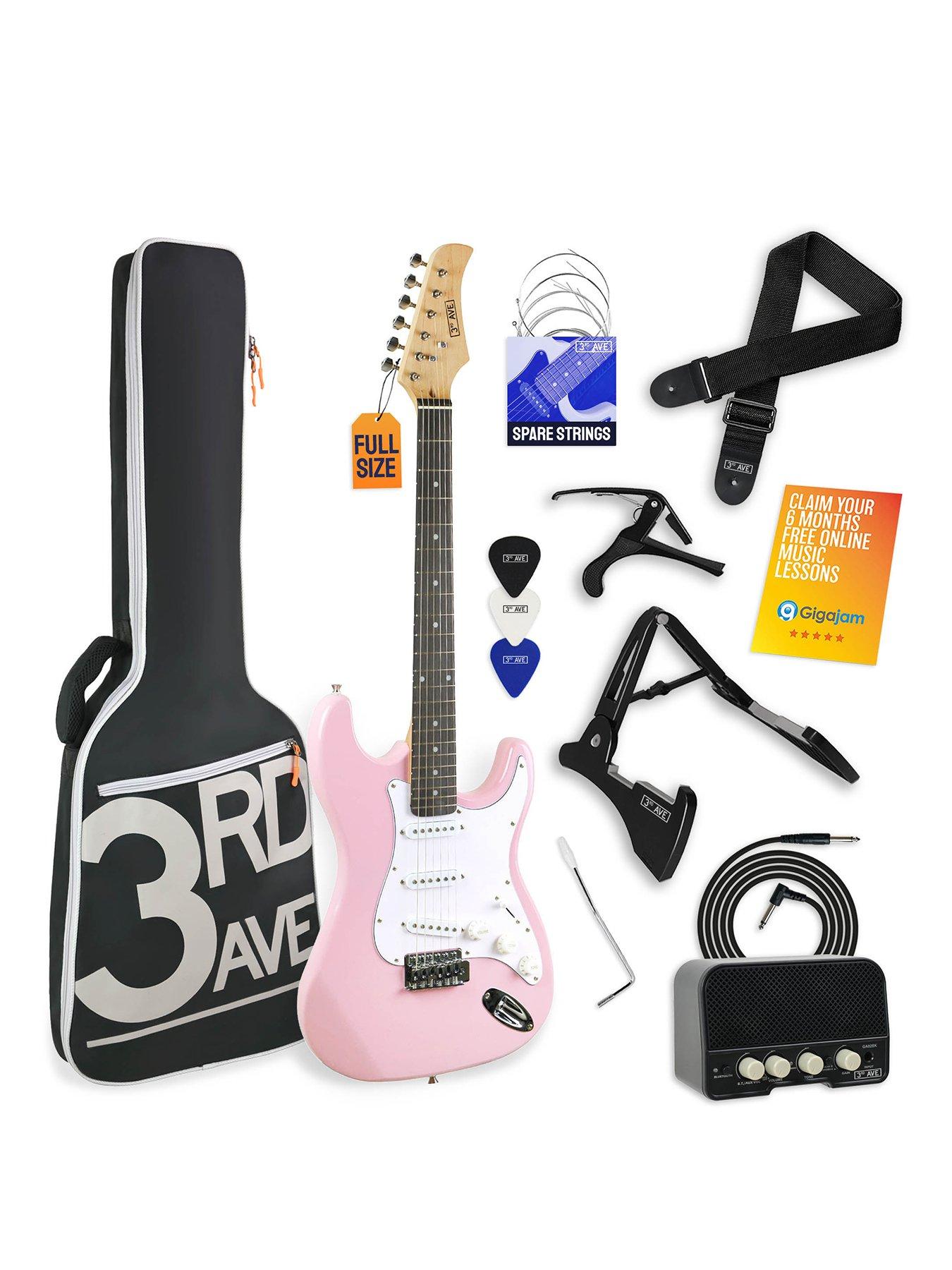 Image 1 of 6 of 3rd Avenue Full Size 4/4 Electric Guitar Pack with Amp - Pastel Pink