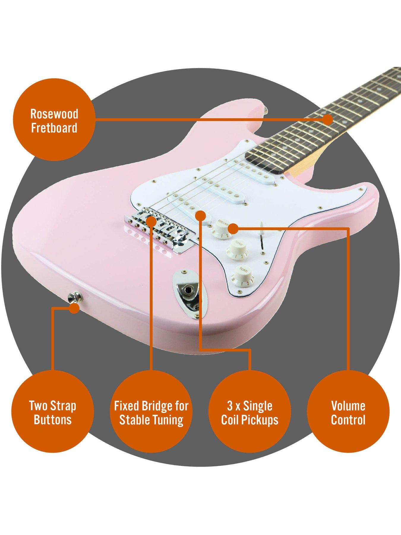 Image 4 of 6 of 3rd Avenue Full Size 4/4 Electric Guitar Pack with Amp - Pastel Pink