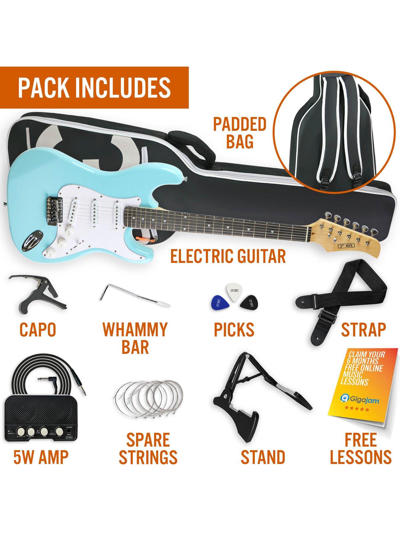Image 3 of 6 of 3rd Avenue Full Size 4/4 Electric Guitar Pack with Amp - Pastel Blue