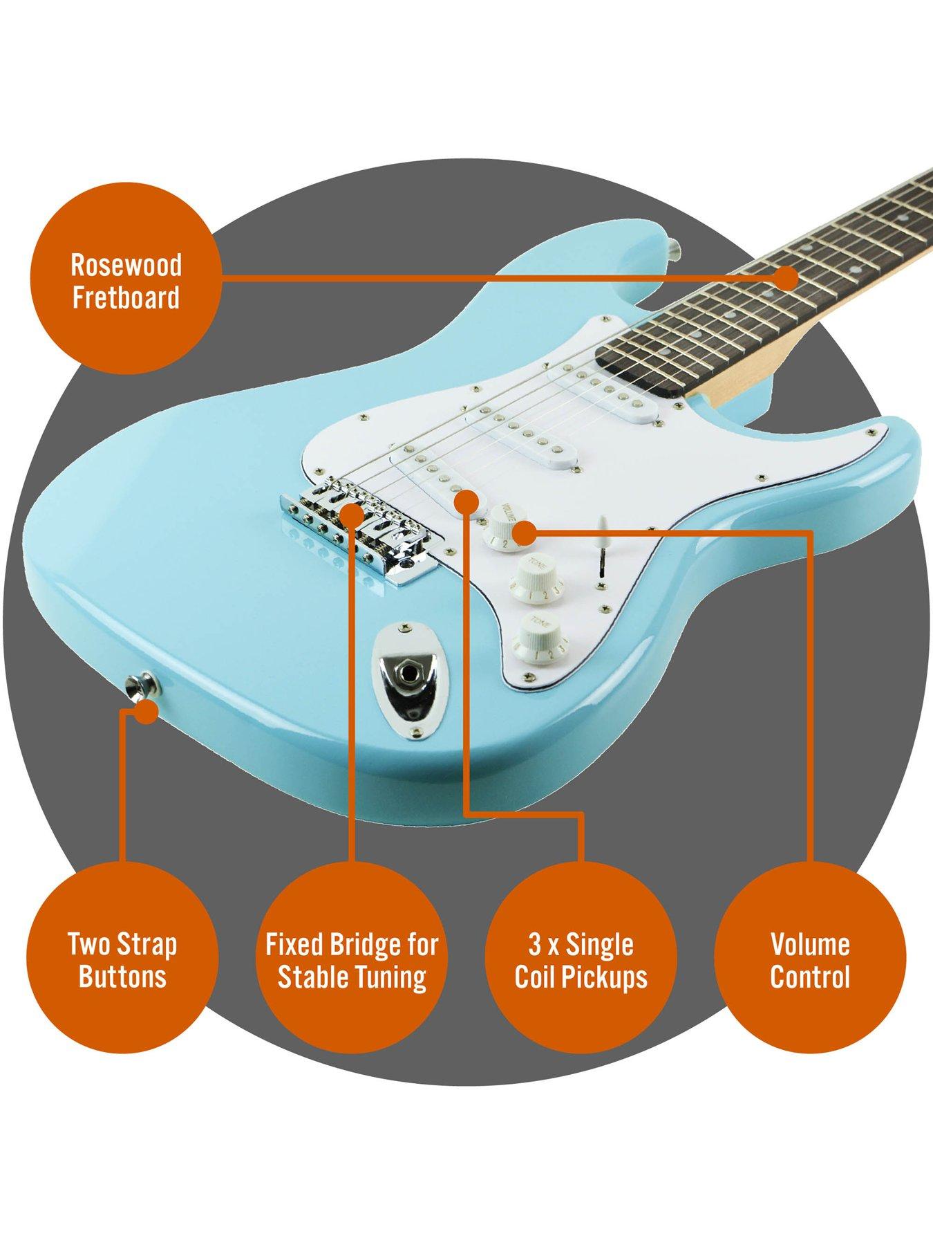 Image 4 of 6 of 3rd Avenue Full Size 4/4 Electric Guitar Pack with Amp - Pastel Blue