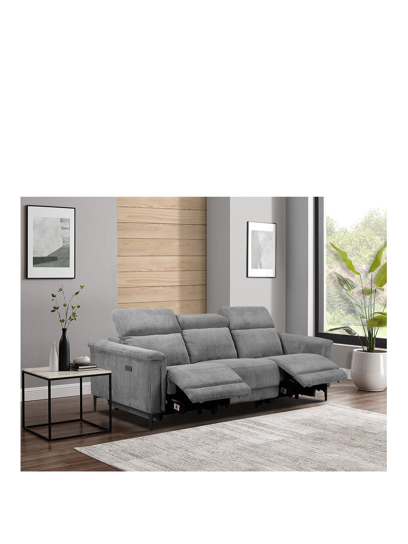  image of dorel-home-lund-3-seater-electric-recliner-sofa