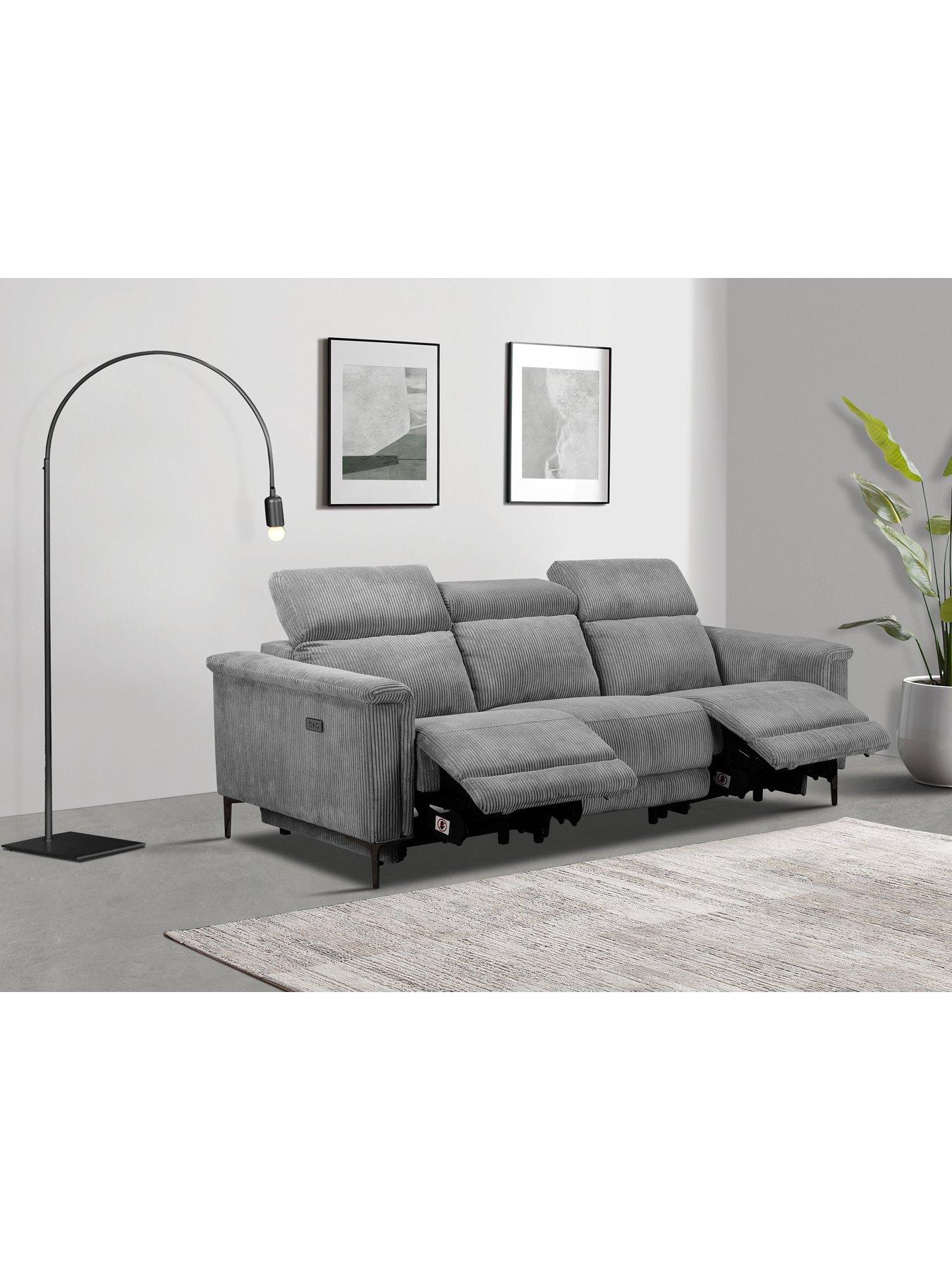  image of dorel-home-lund-3-seater-electric-recliner-sofa
