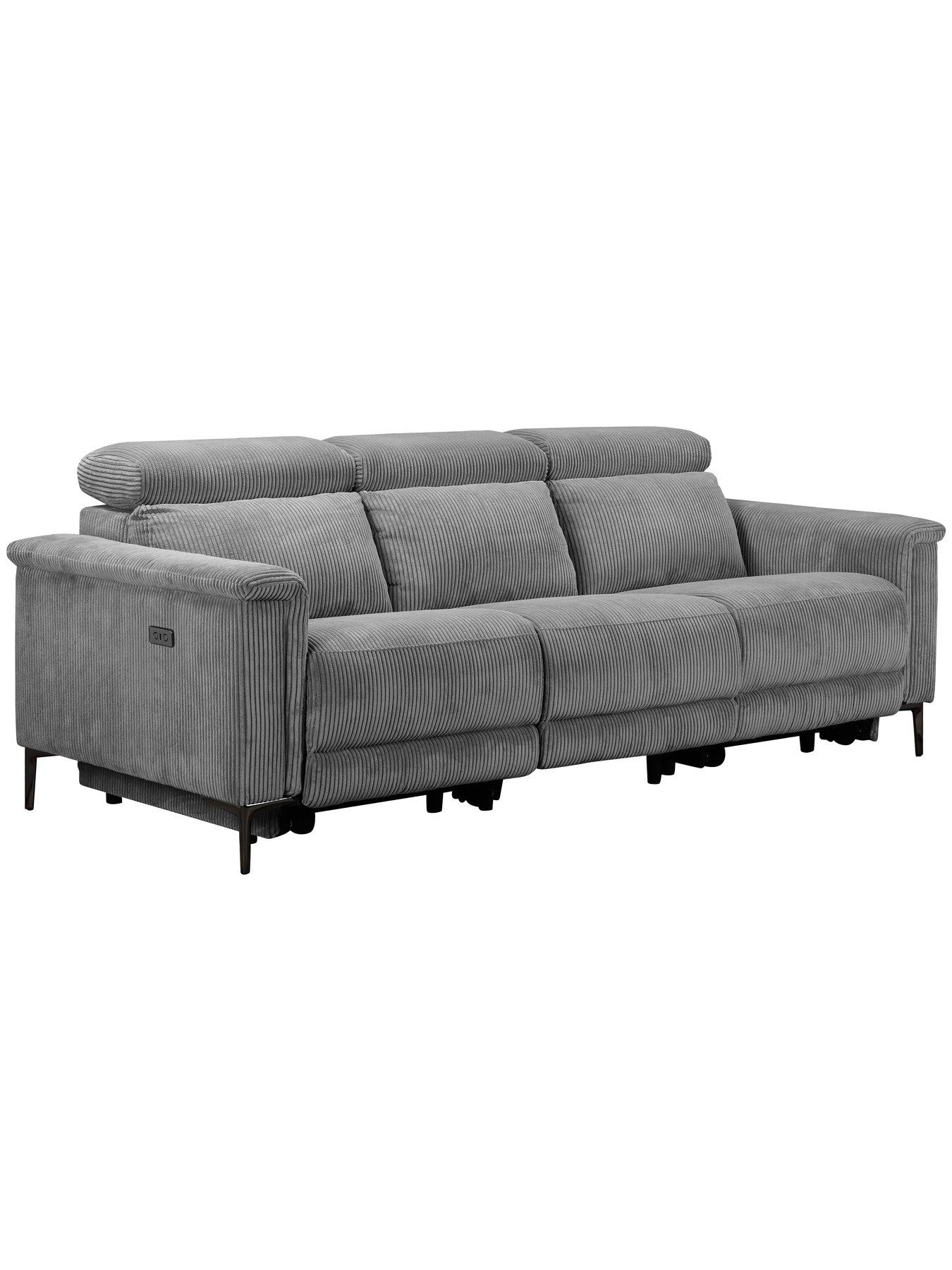  image of dorel-home-lund-3-seater-electric-recliner-sofa