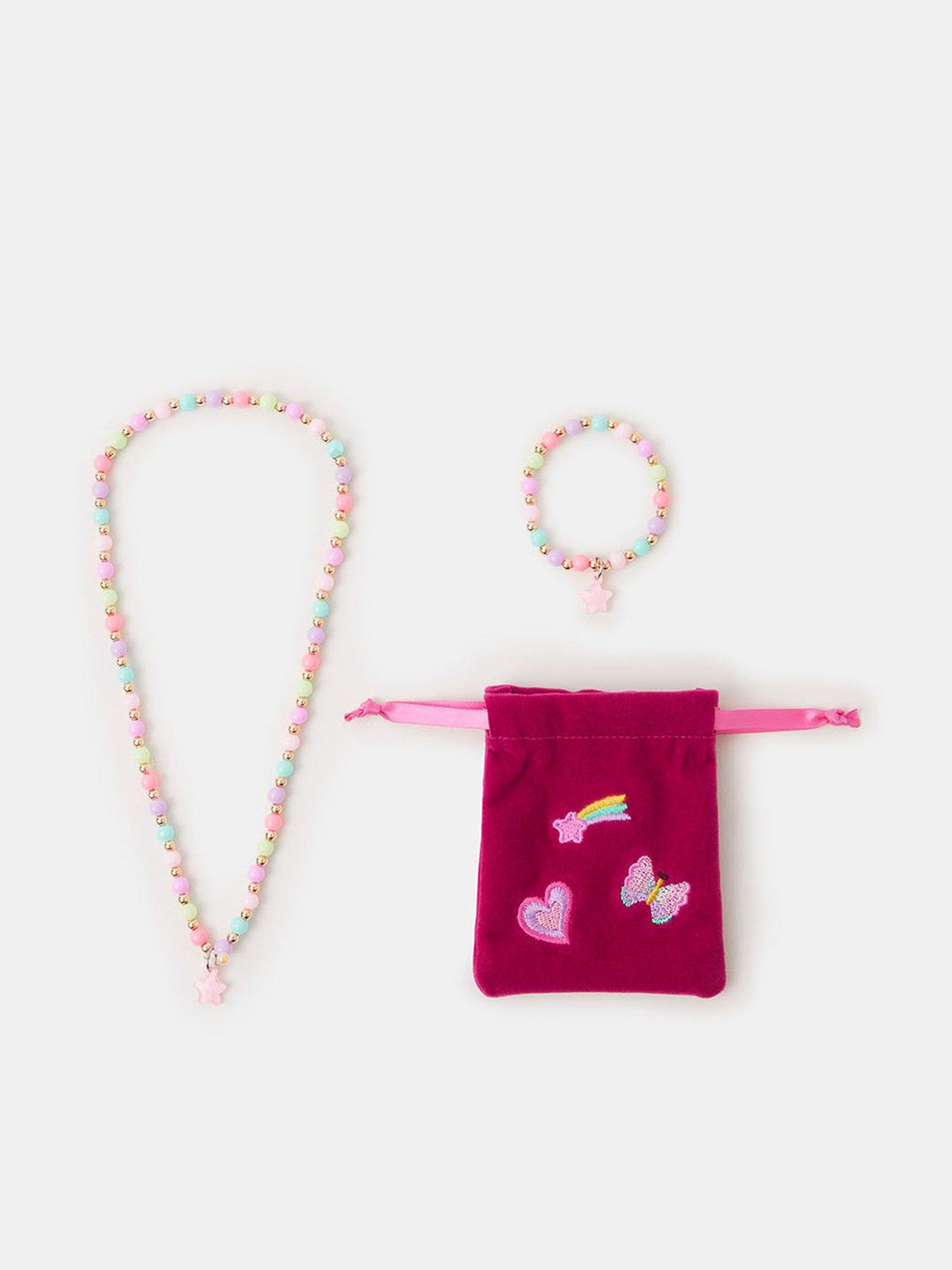 Accessorize Girls Jewellery Set  &  Gift Pouch - Pink