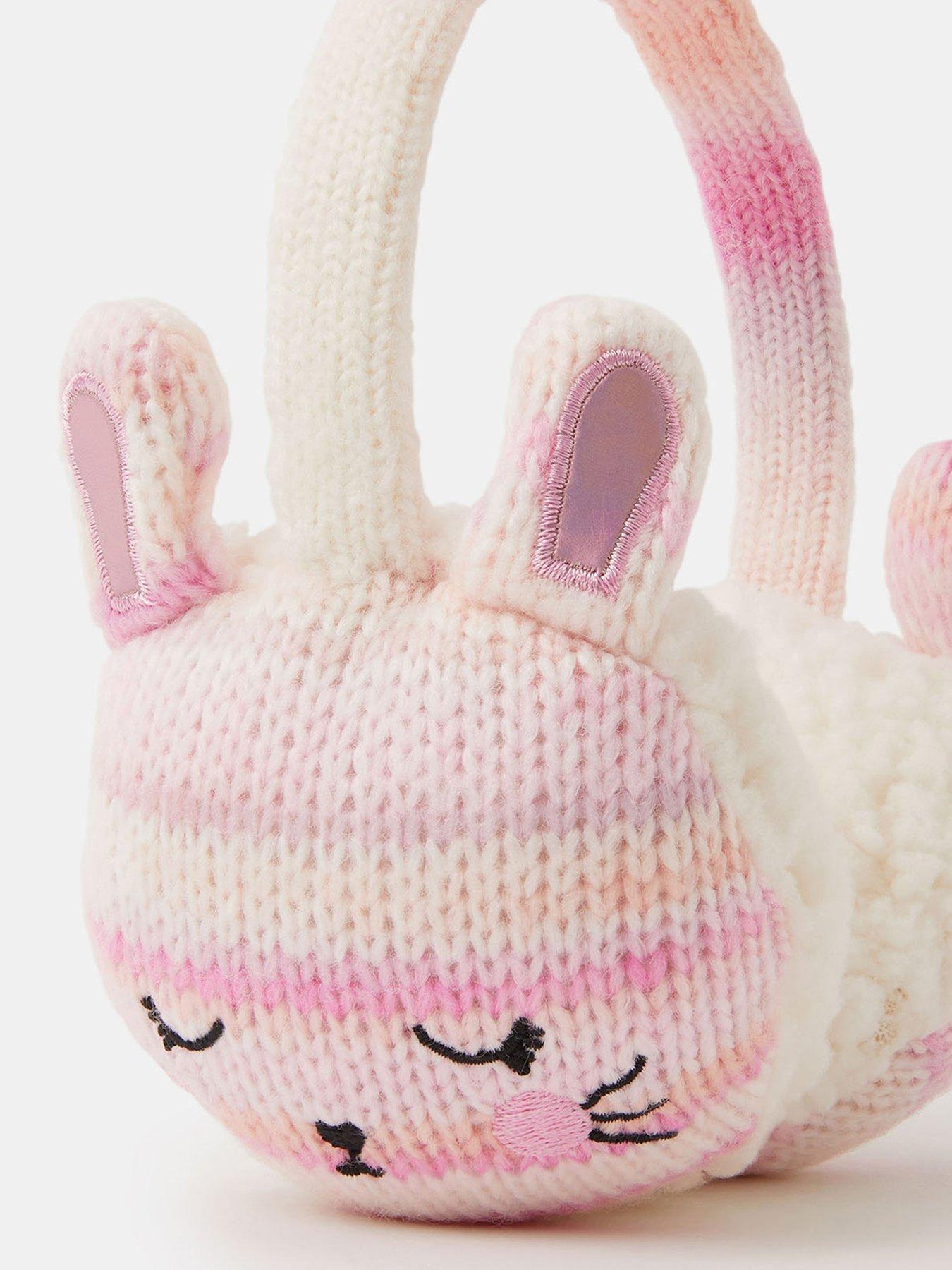  image of accessorize-girls-bunny-knitted-earmuffs-multi