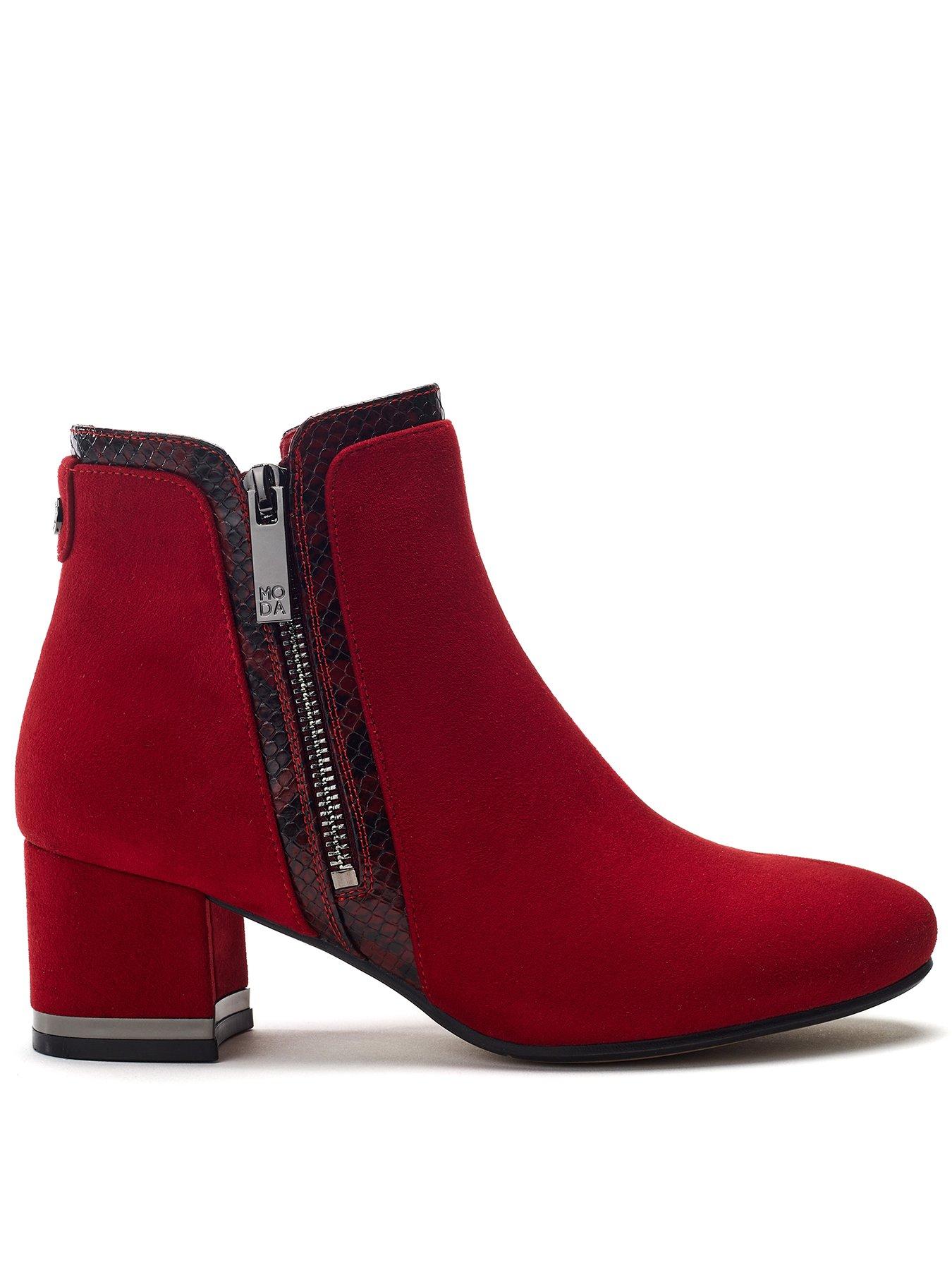 Moda In Pelle Pajor Heeled Ankle Boot - Red