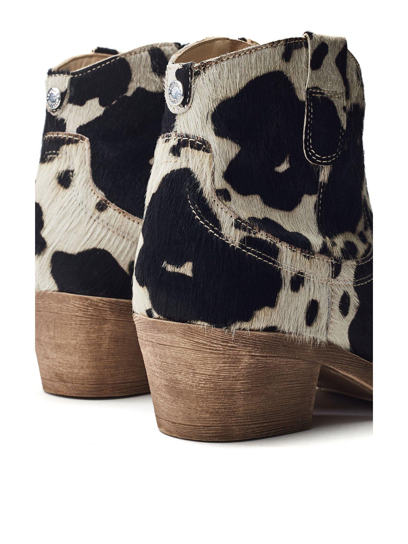  image of moda-in-pelle-ovaline-ankle-western-boot-cow-print