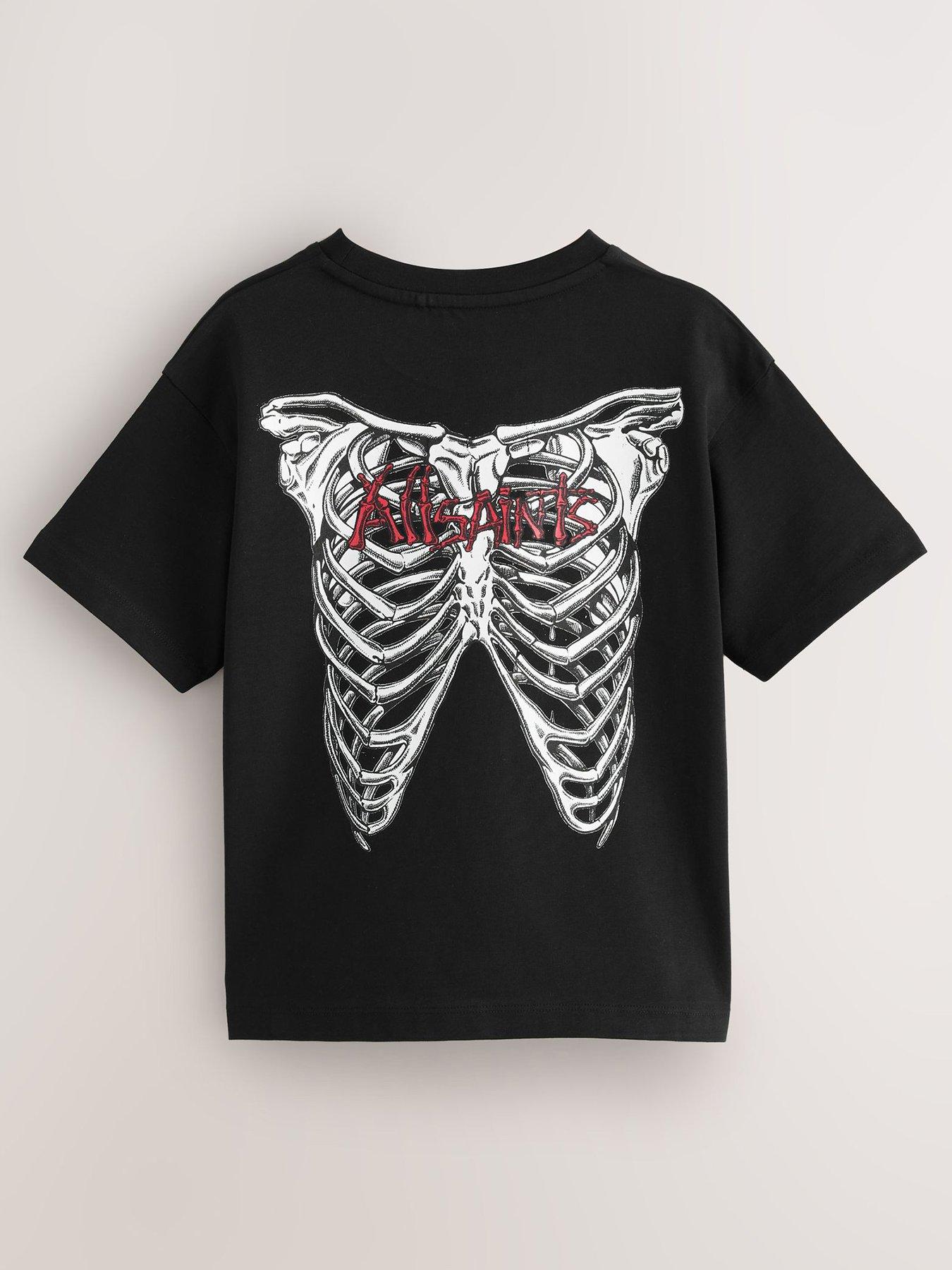 Image 3 of 7 of smALLSAINTS Older Boys Skeleton T-Shirt - Black