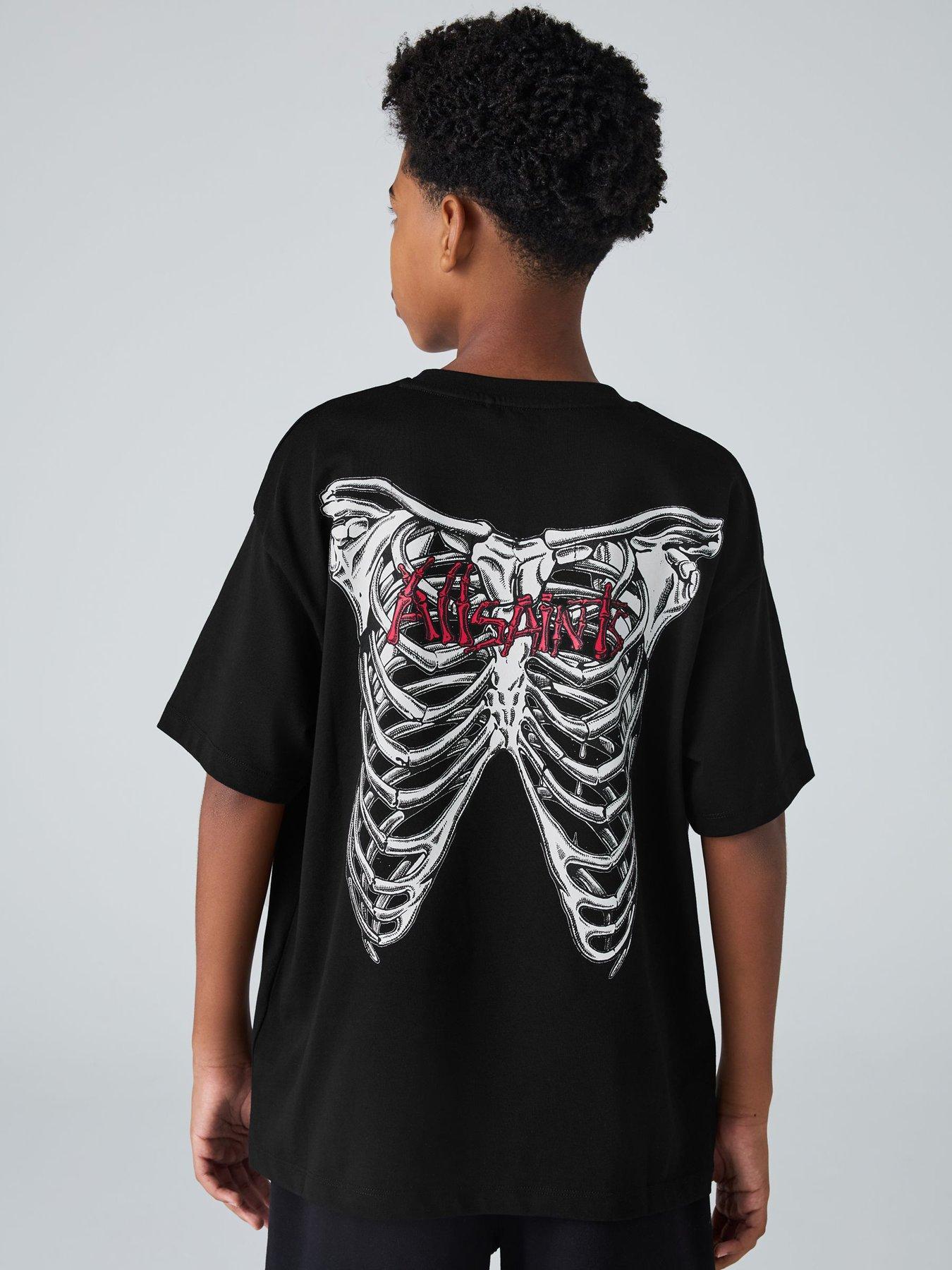 Image 6 of 7 of smALLSAINTS Older Boys Skeleton T-Shirt - Black