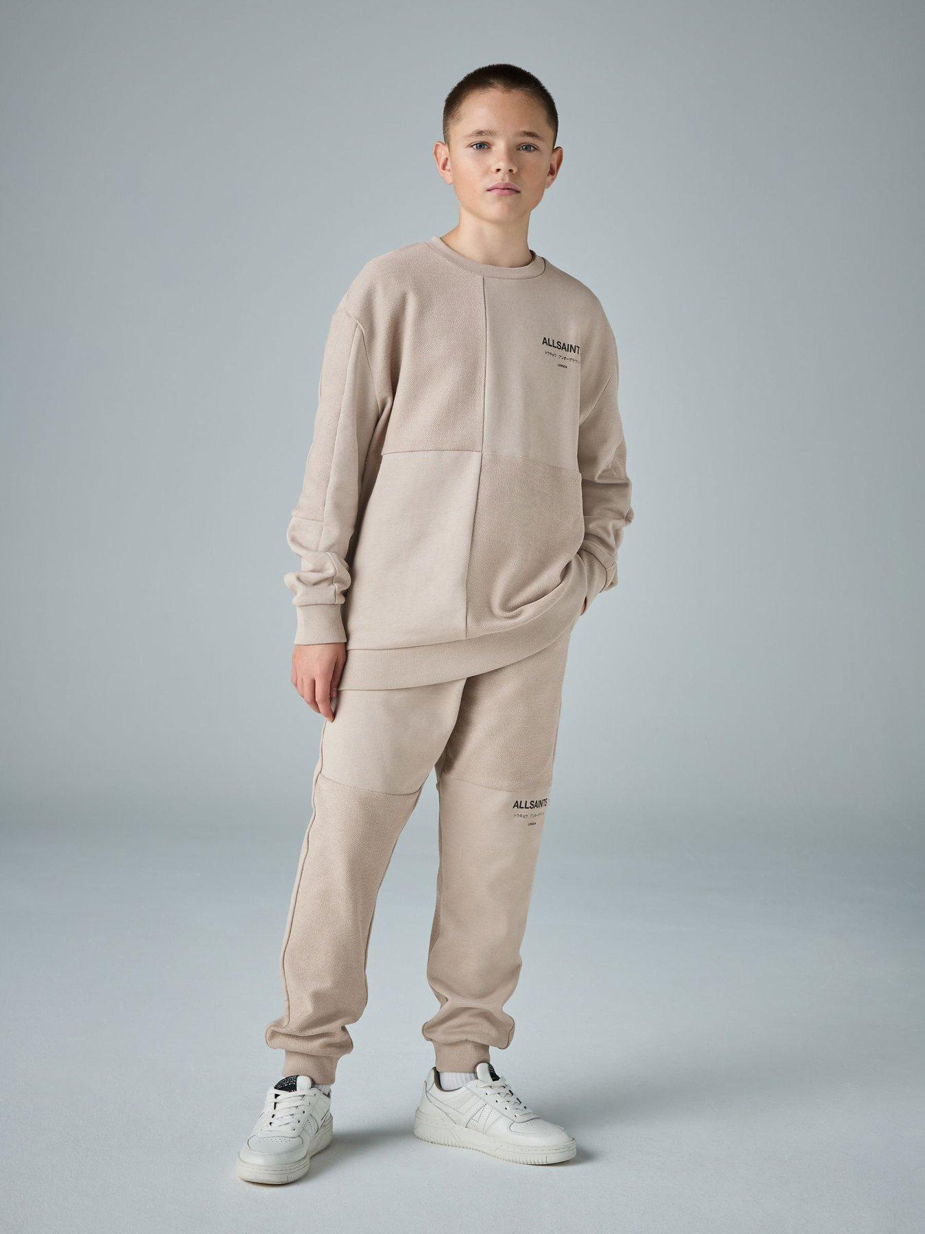 Image 1 of 7 of smALLSAINTS Older Boys Twill Sweat Set - Brown