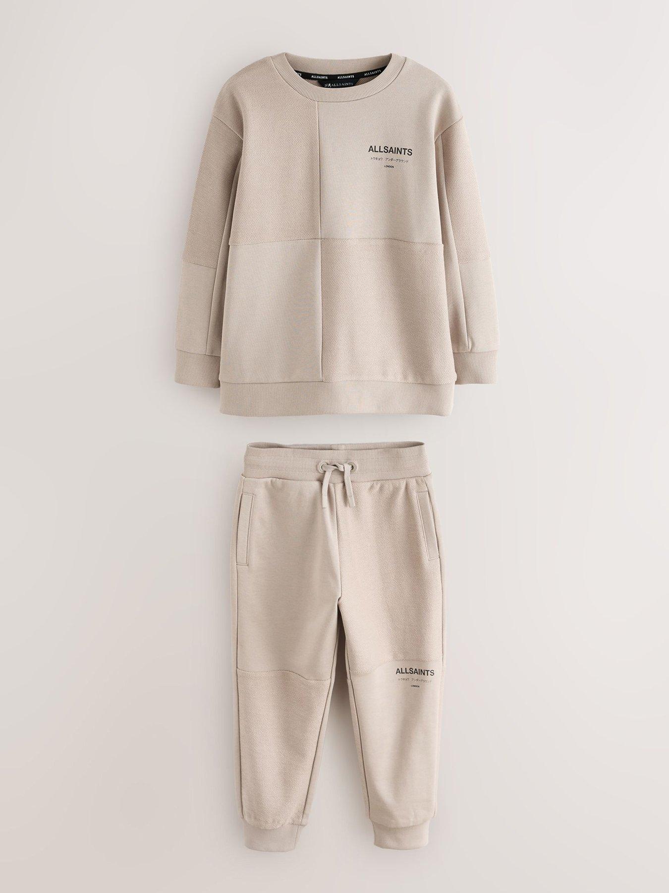 Image 2 of 7 of smALLSAINTS Older Boys Twill Sweat Set - Brown