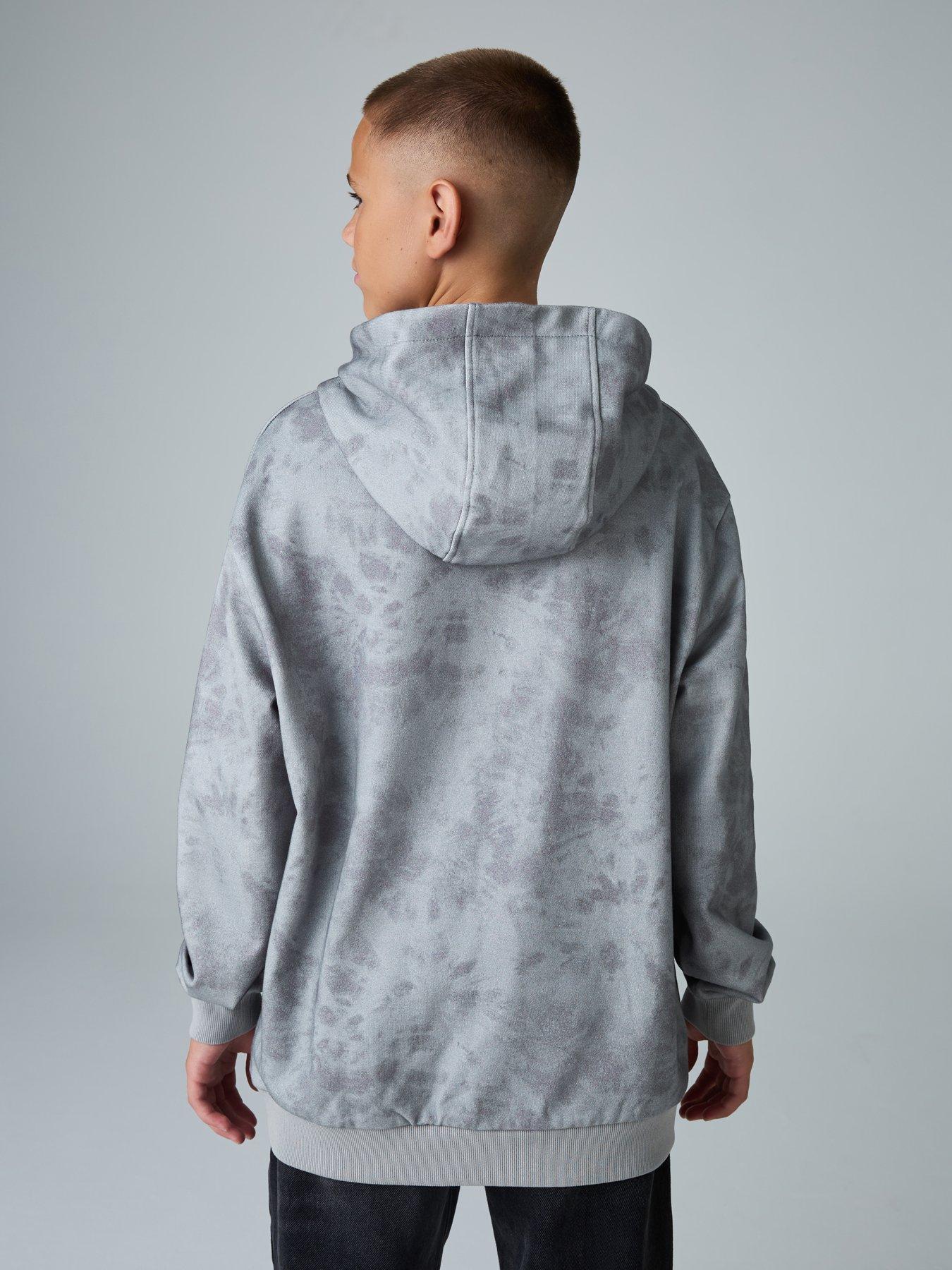  image of smallsaints-older-boys-underground-tie-dye-hoodie-grey