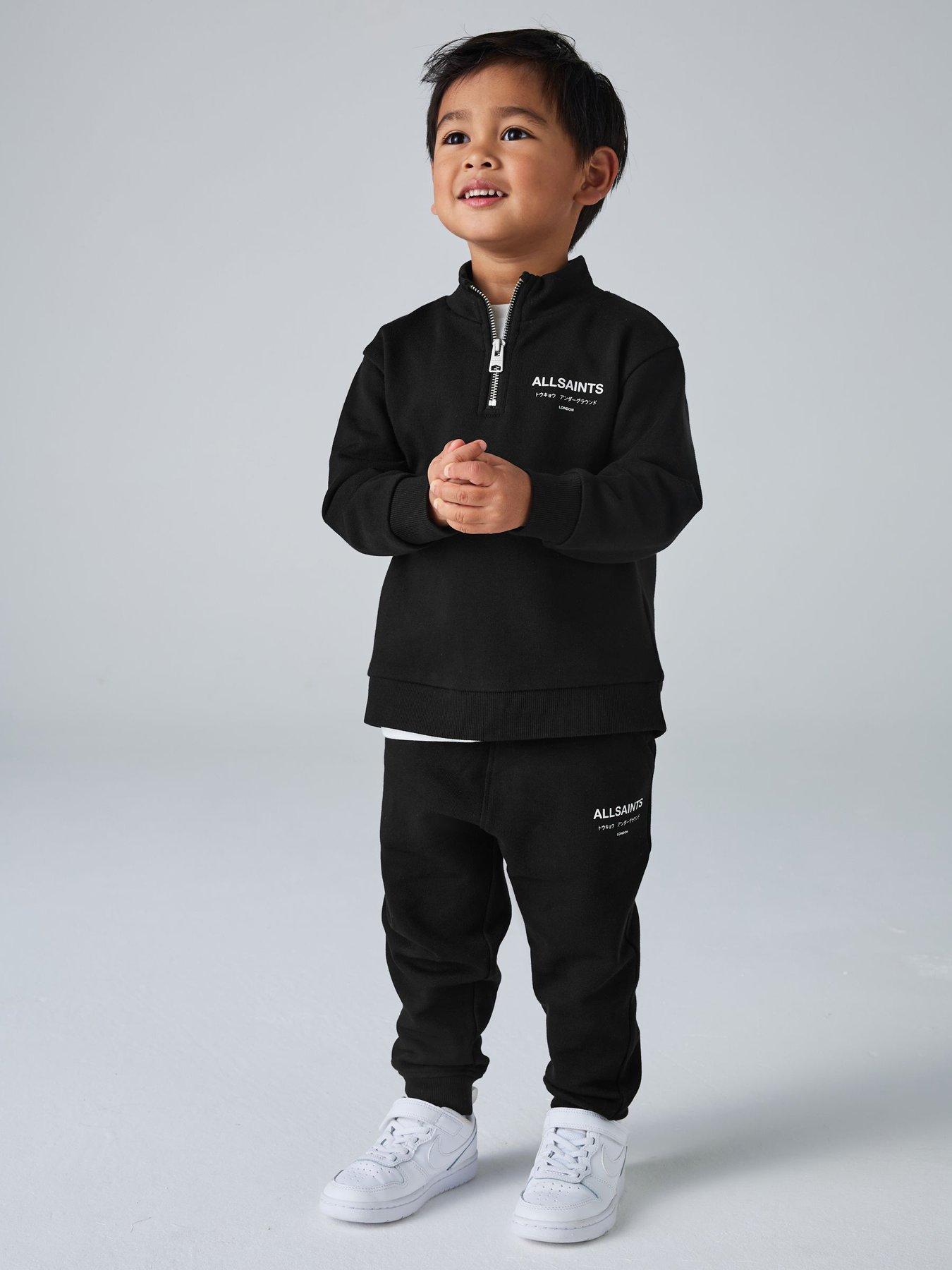 smALLSAINTS Younger Boys Zip Neck Sweat Set - Black