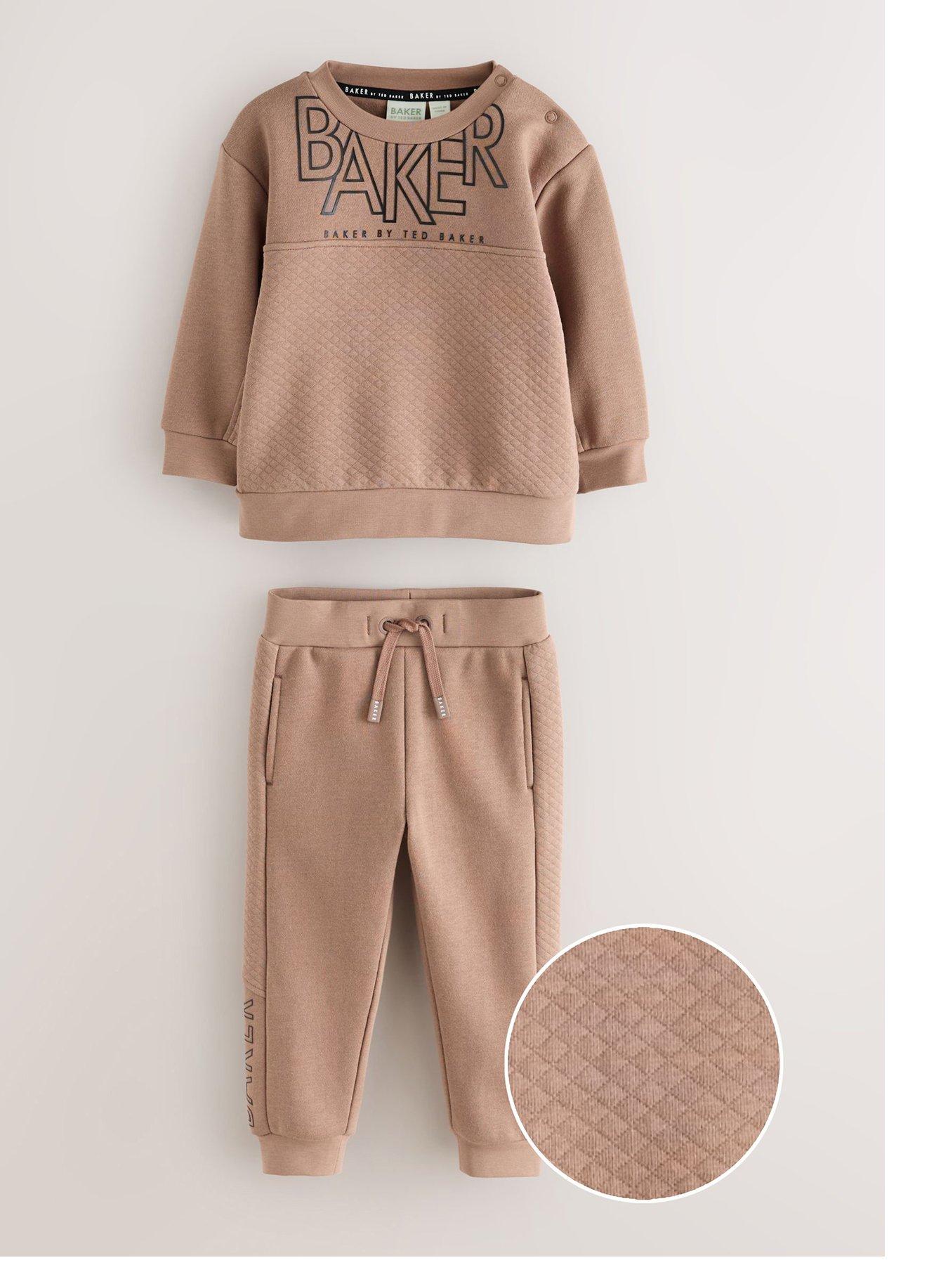 Ted Baker Younger Boys Sweat Top  &  Jogger Set - Beige