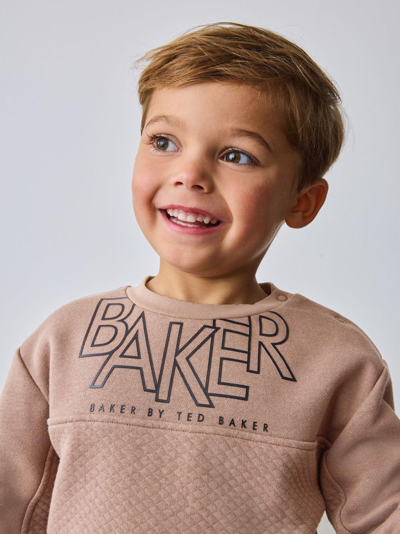Image 4 of 6 of Ted Baker Younger Boys Sweat Top &amp; Jogger Set - Beige