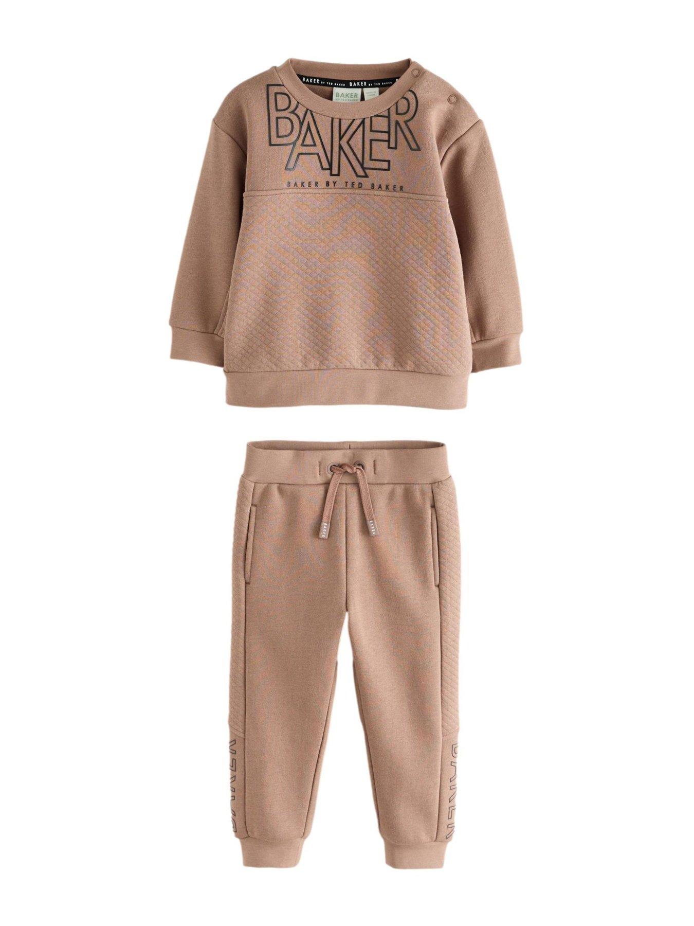 Image 5 of 6 of Ted Baker Younger Boys Sweat Top &amp; Jogger Set - Beige