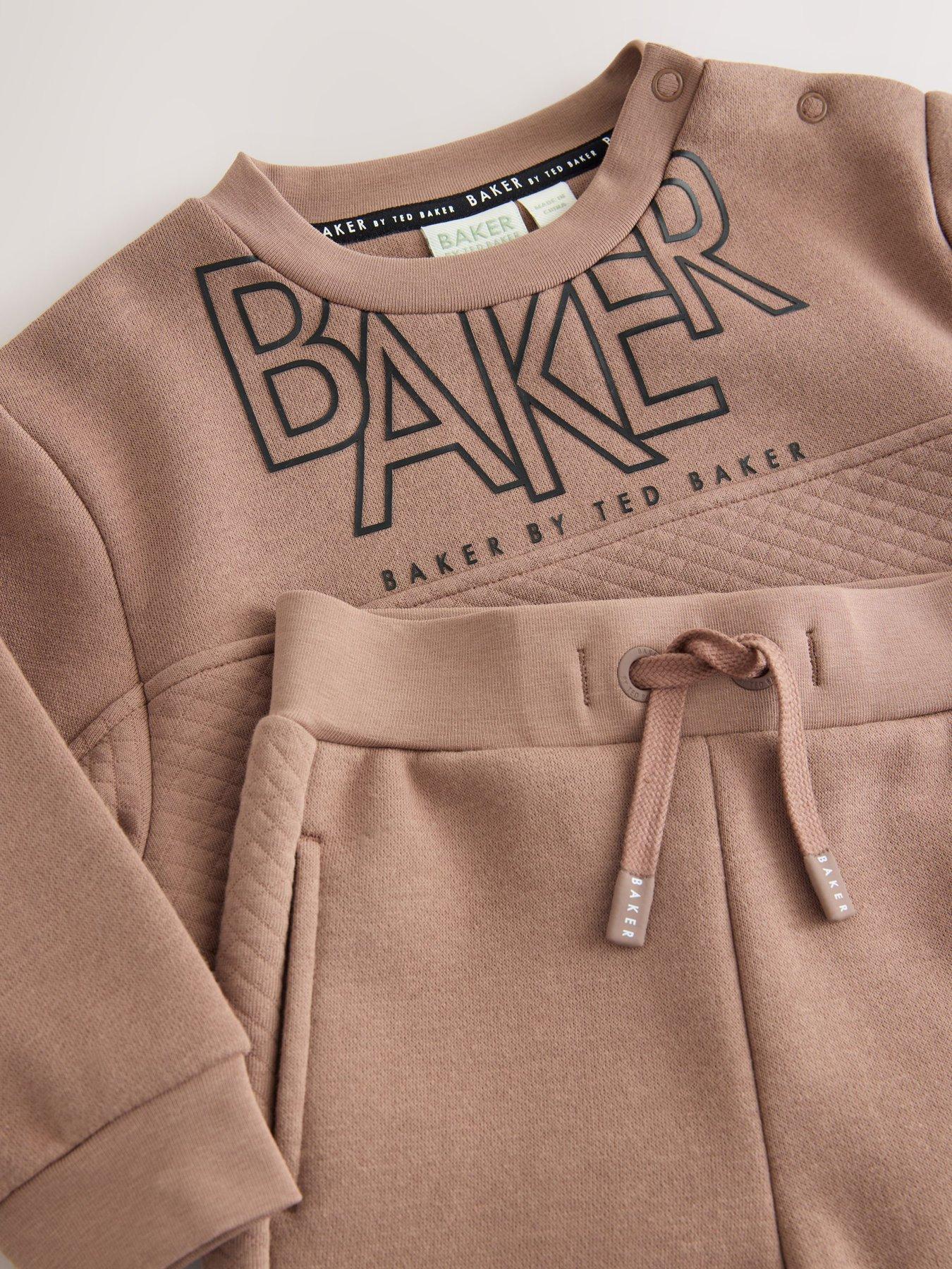 Image 6 of 6 of Ted Baker Younger Boys Sweat Top &amp; Jogger Set - Beige