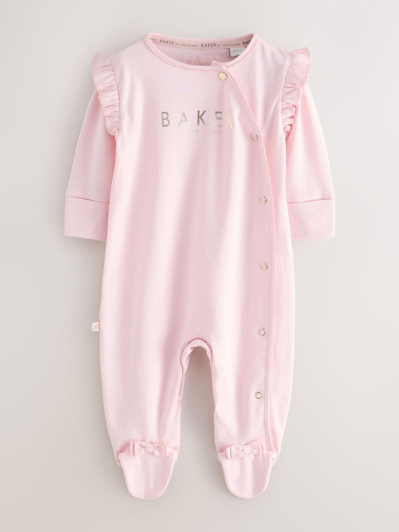 Image 5 of 6 of Ted Baker Baby Girls Pack of 3 Premium Sleepsuits - Pink