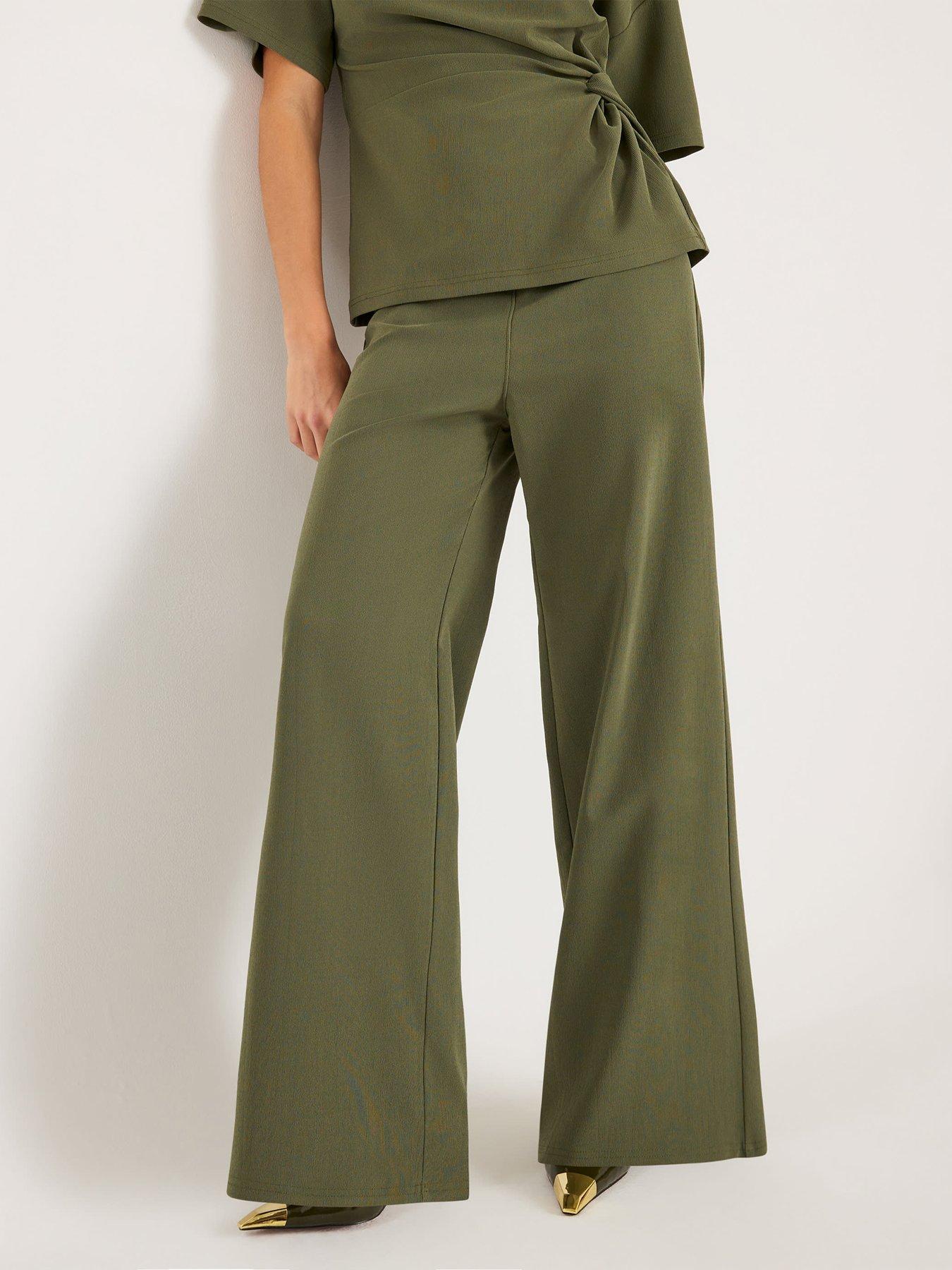 front image of river-island-short-sleeve-twist-detail-top-khaki