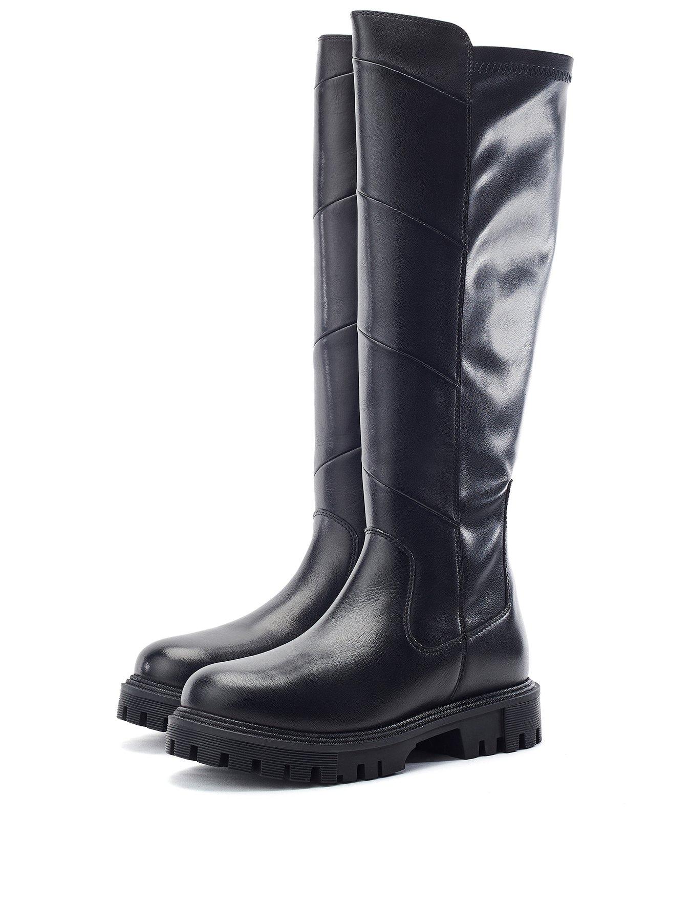 Image 2 of 4 of Moda In Pelle Pakarra Leather Knee Boot - Black