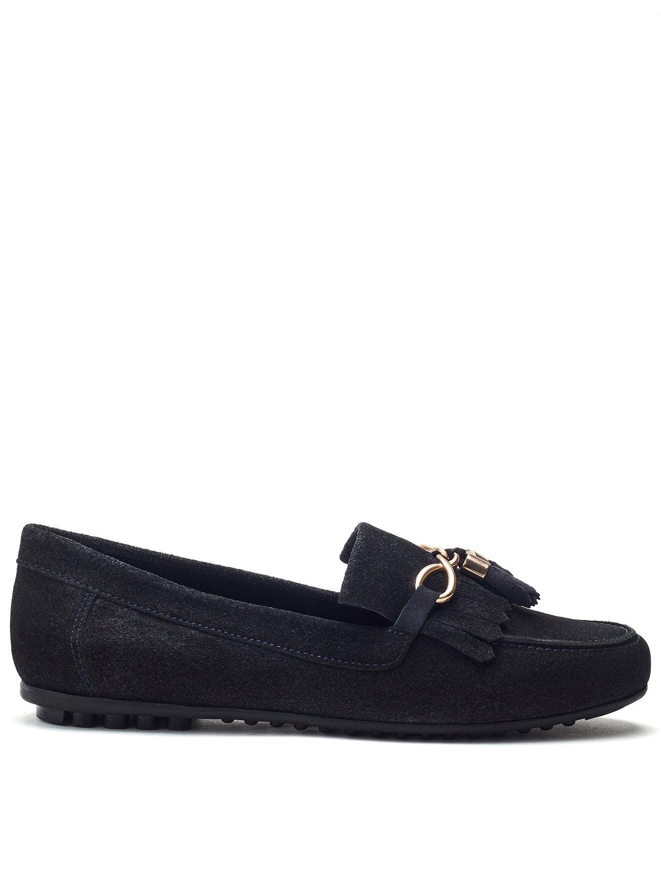 Image 1 of 4 of Moda In Pelle Essana Suede Loafer - Navy