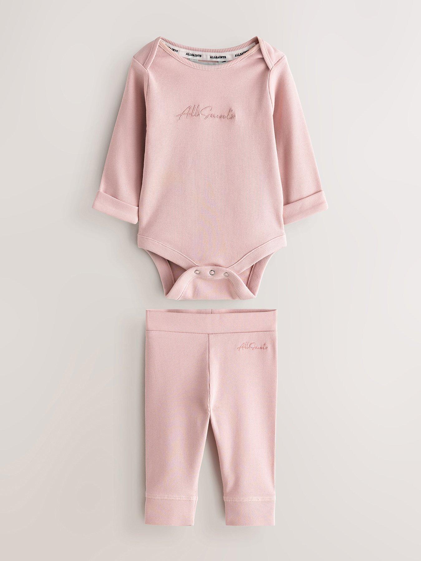 smALLSAINTS Baby Girls Rib Top Set - Pink