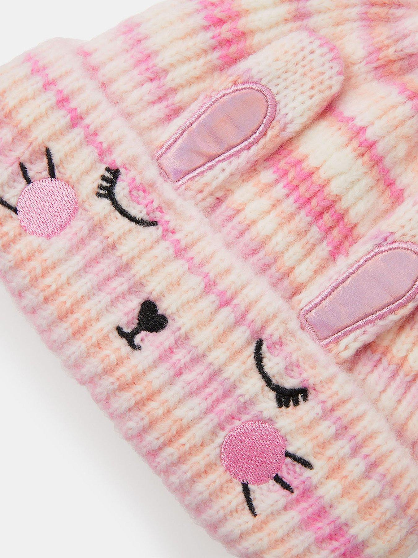  image of accessorize-girls-bunny-knitted-hat-multi
