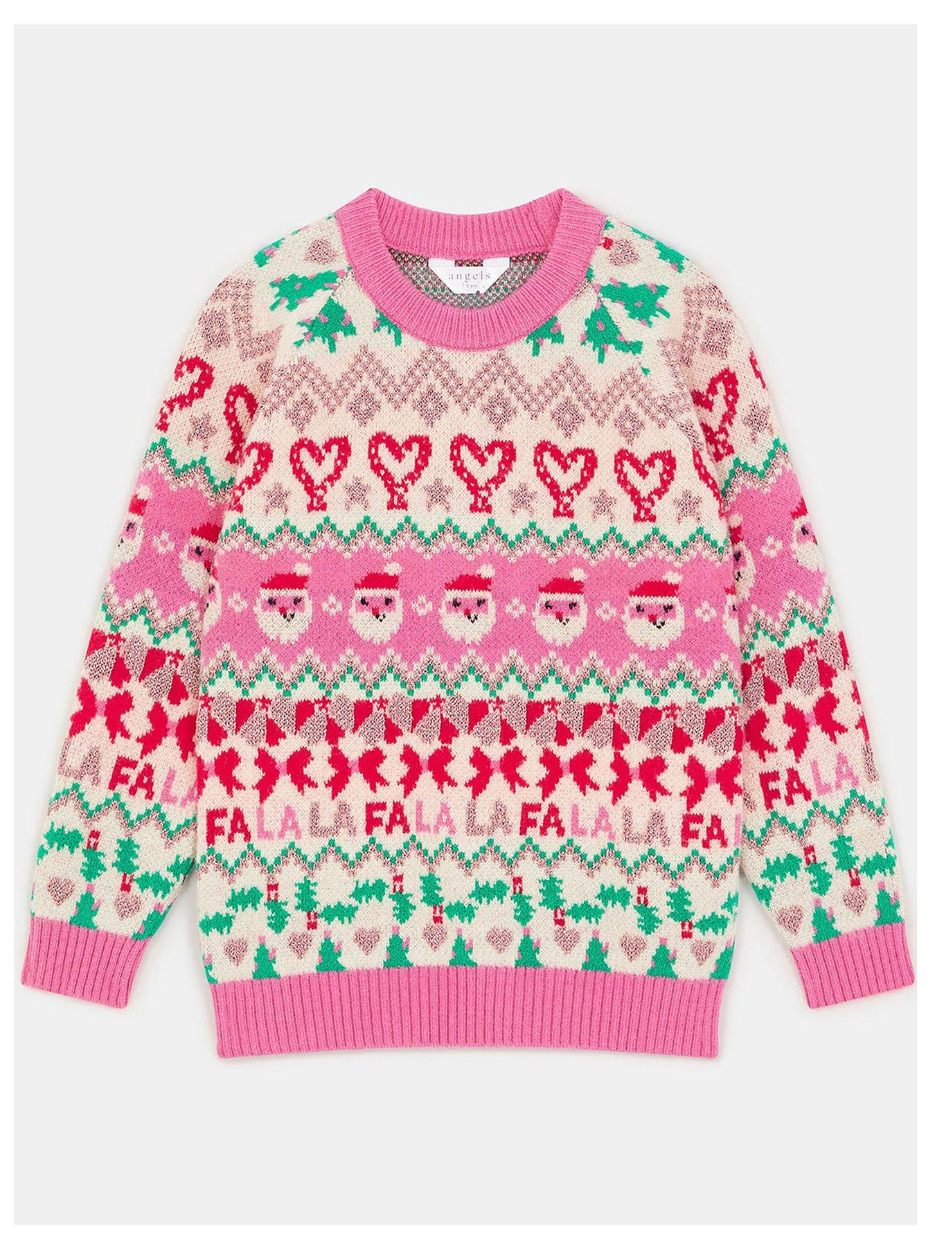  image of accessorize-girls-christmas-jumper-multi