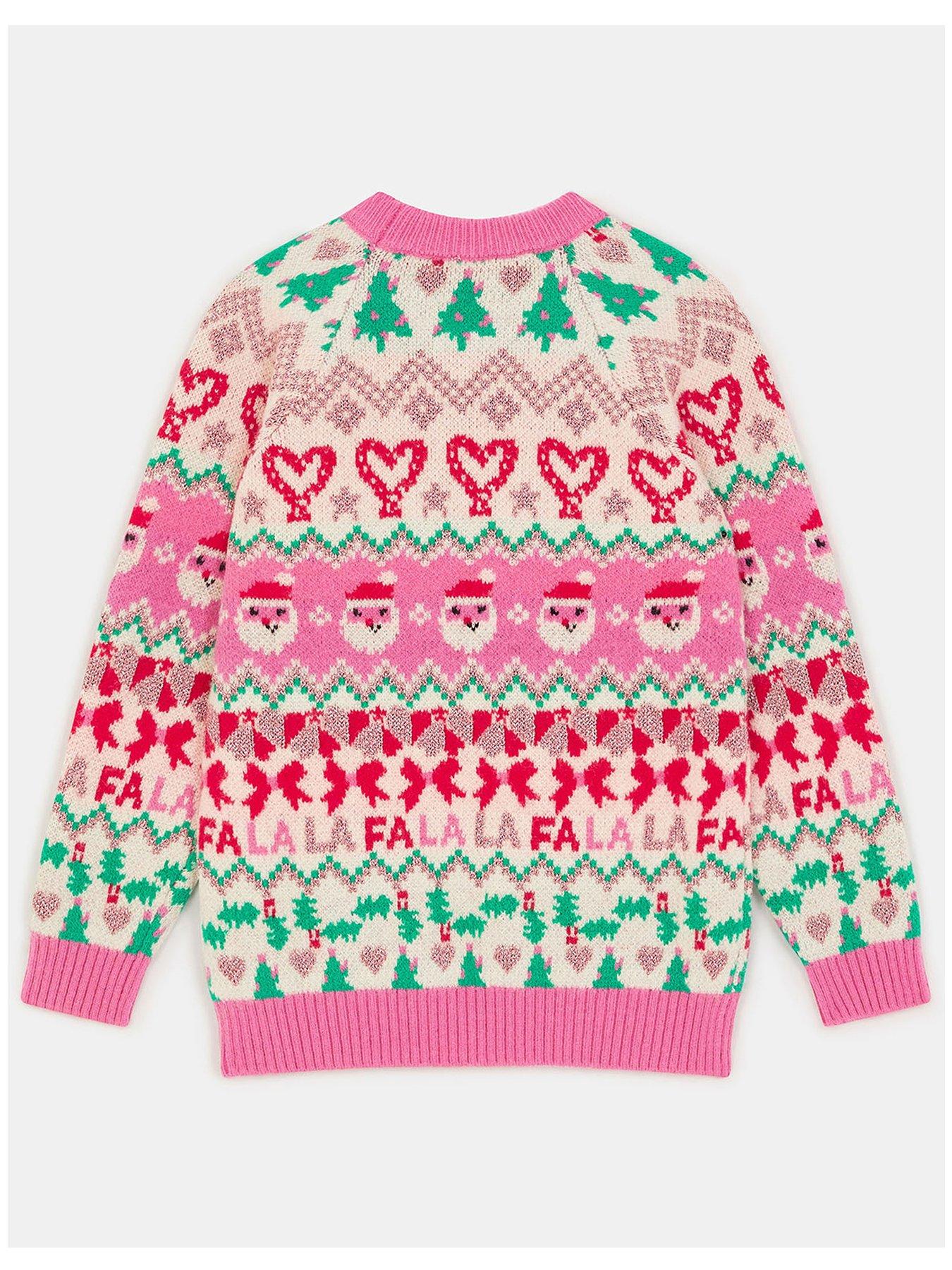  image of accessorize-girls-christmas-jumper-multi
